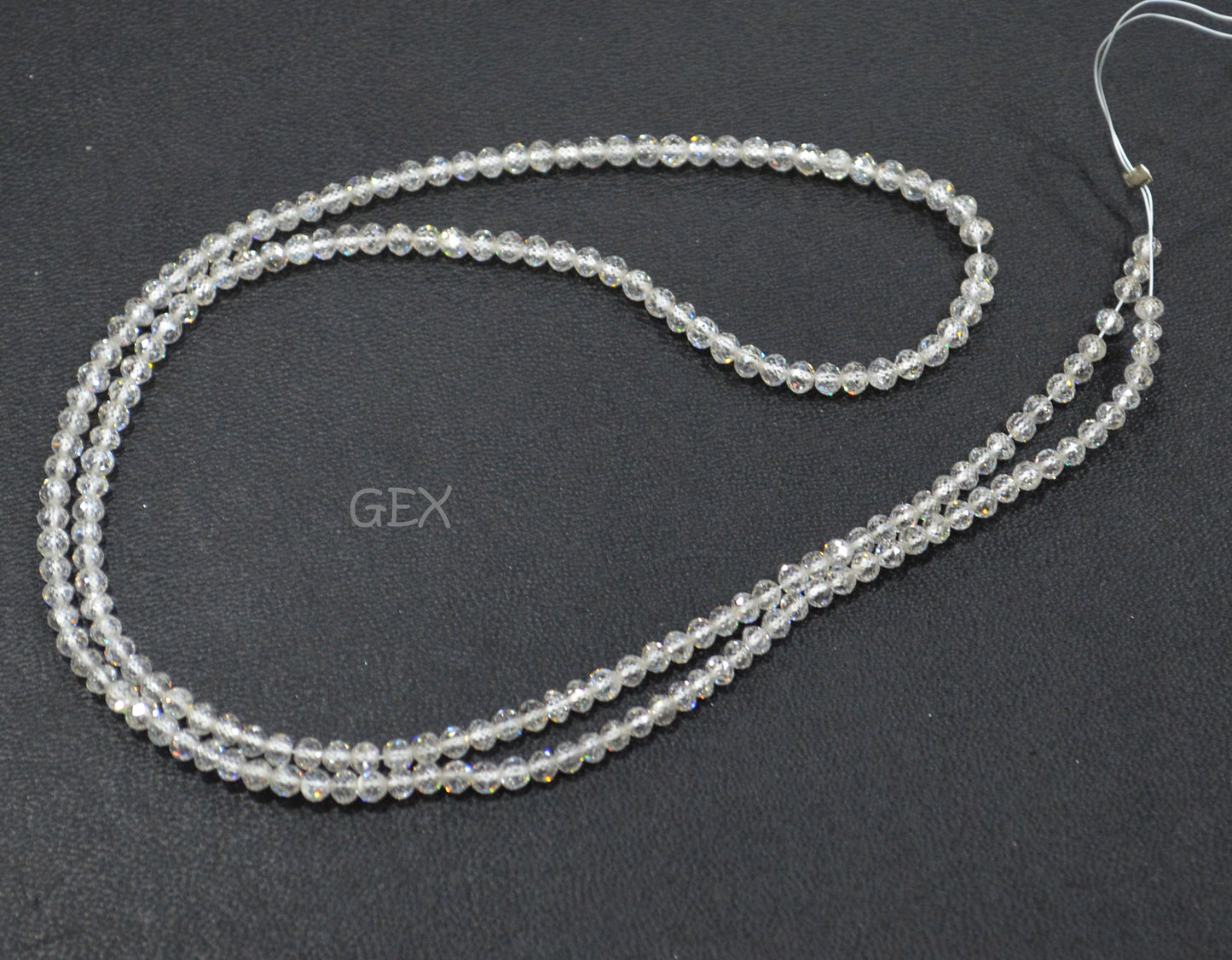 Natural White Diamond Faceted Round Shape Beads , White Diamond Faceted Beads , 17 Inches , 2.40 - 2.80 mm , DD-011