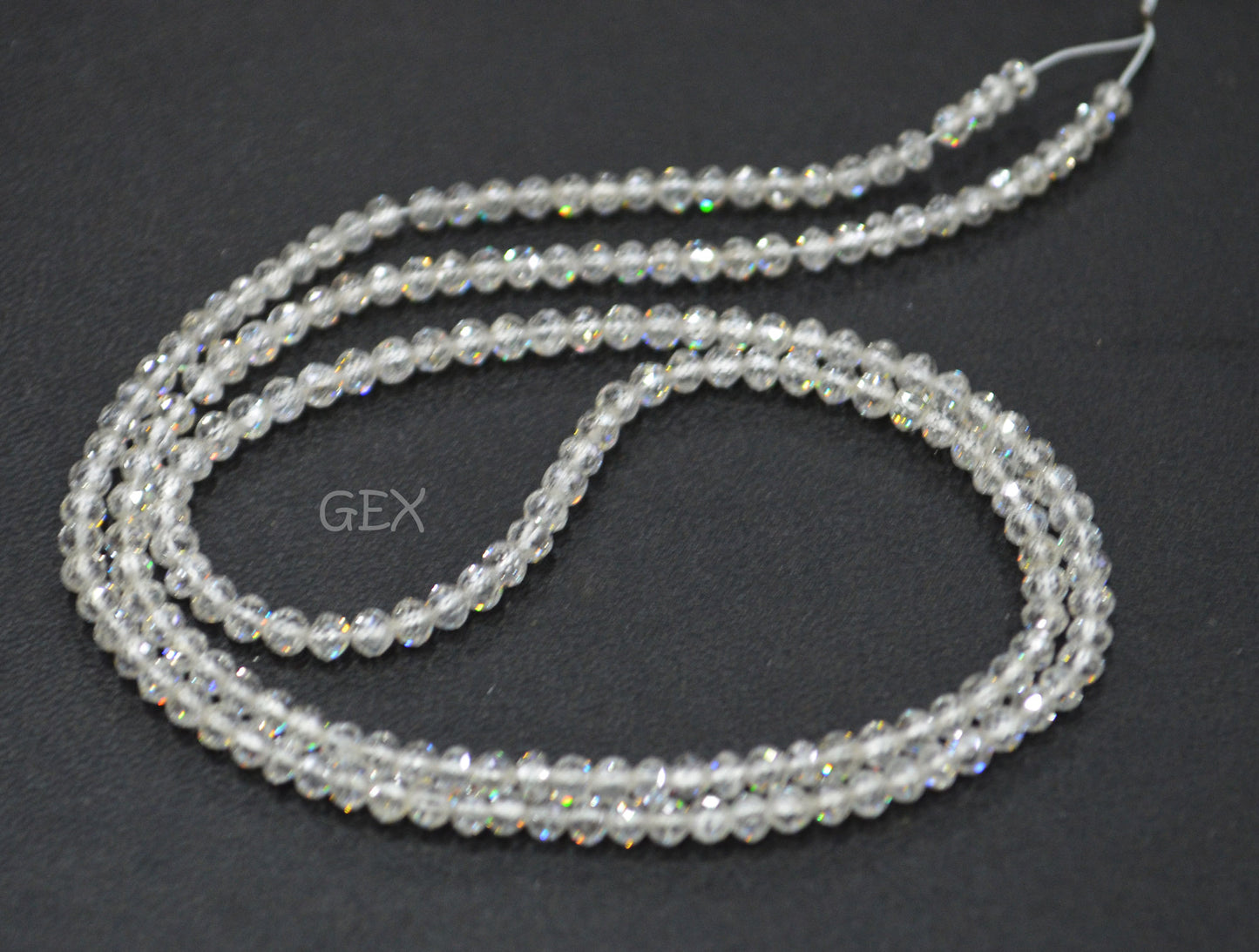 Natural White Diamond Faceted Round Shape Beads , White Diamond Faceted Beads , 17 Inches , 2.40 - 2.80 mm , DD-011