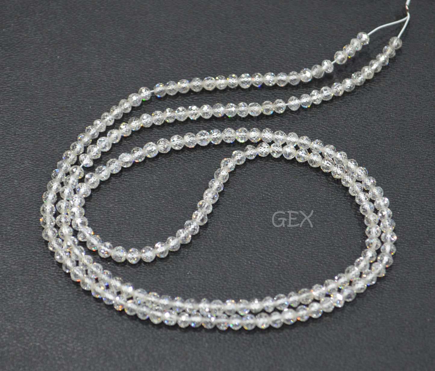 Natural White Diamond Faceted Round Shape Beads , White Diamond Faceted Beads , 17 Inches , 2.40 - 2.80 mm , DD-011