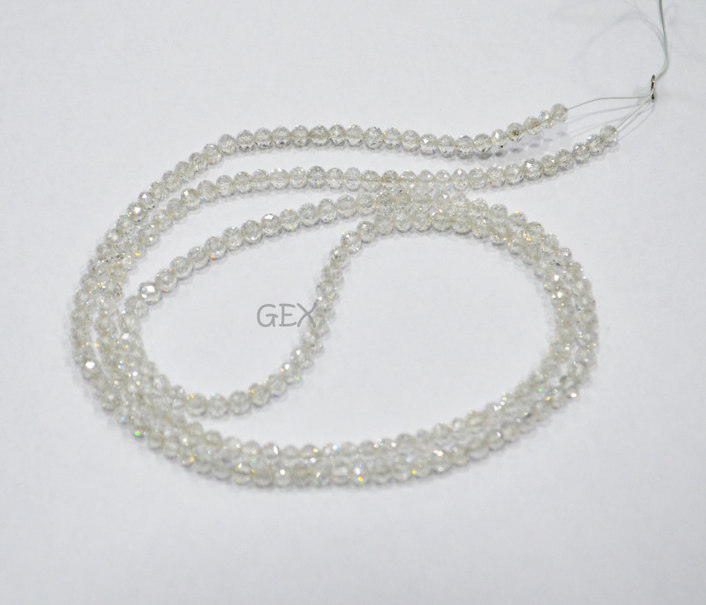 Natural White Diamond Faceted Round Shape Beads , White Diamond Faceted Beads , 17 Inches , 2.40 - 2.80 mm , DD-011