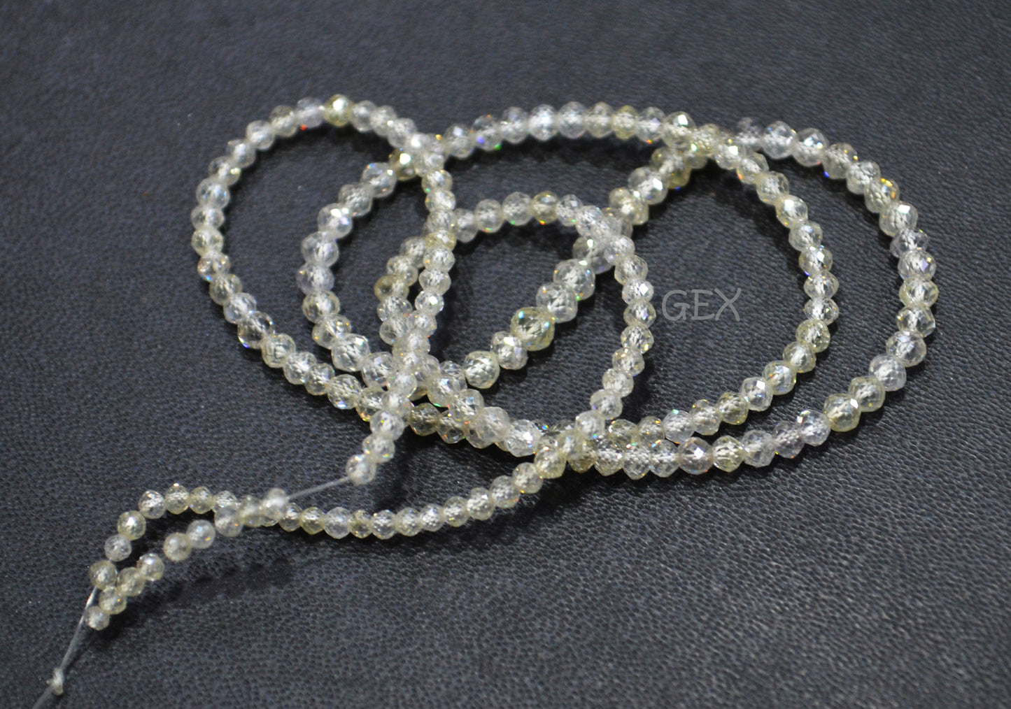Natural White Diamond Faceted Round Shape Beads , White Diamond Faceted Beads , 16 Inches , 2.10 - 3.20 mm , DD-20