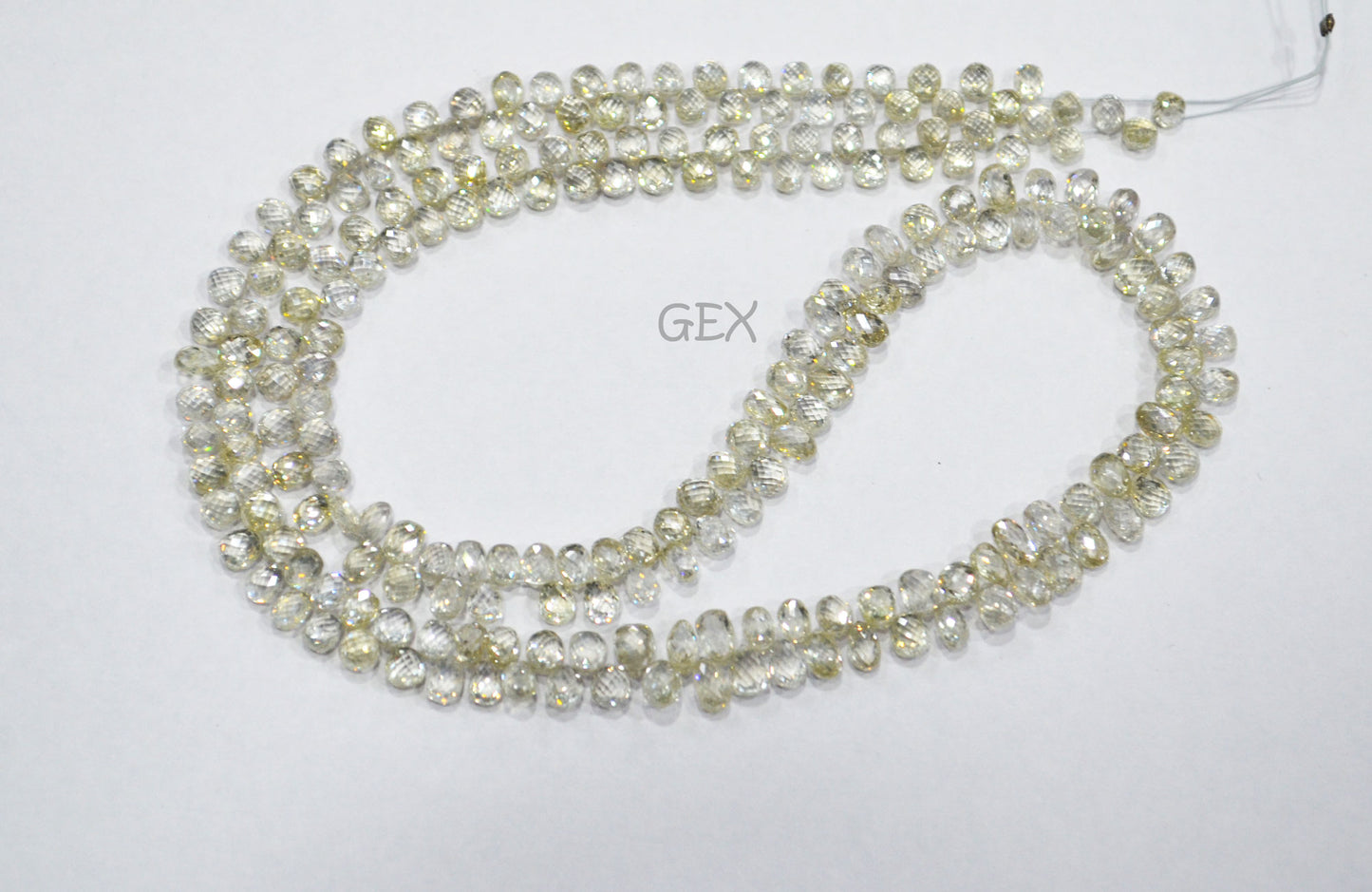 Natural White Diamond Faceted Tear Drops Shape Beads , White Diamond Faceted Beads , 14 Inches , 2x3 - 2.50x4 mm , DD-25