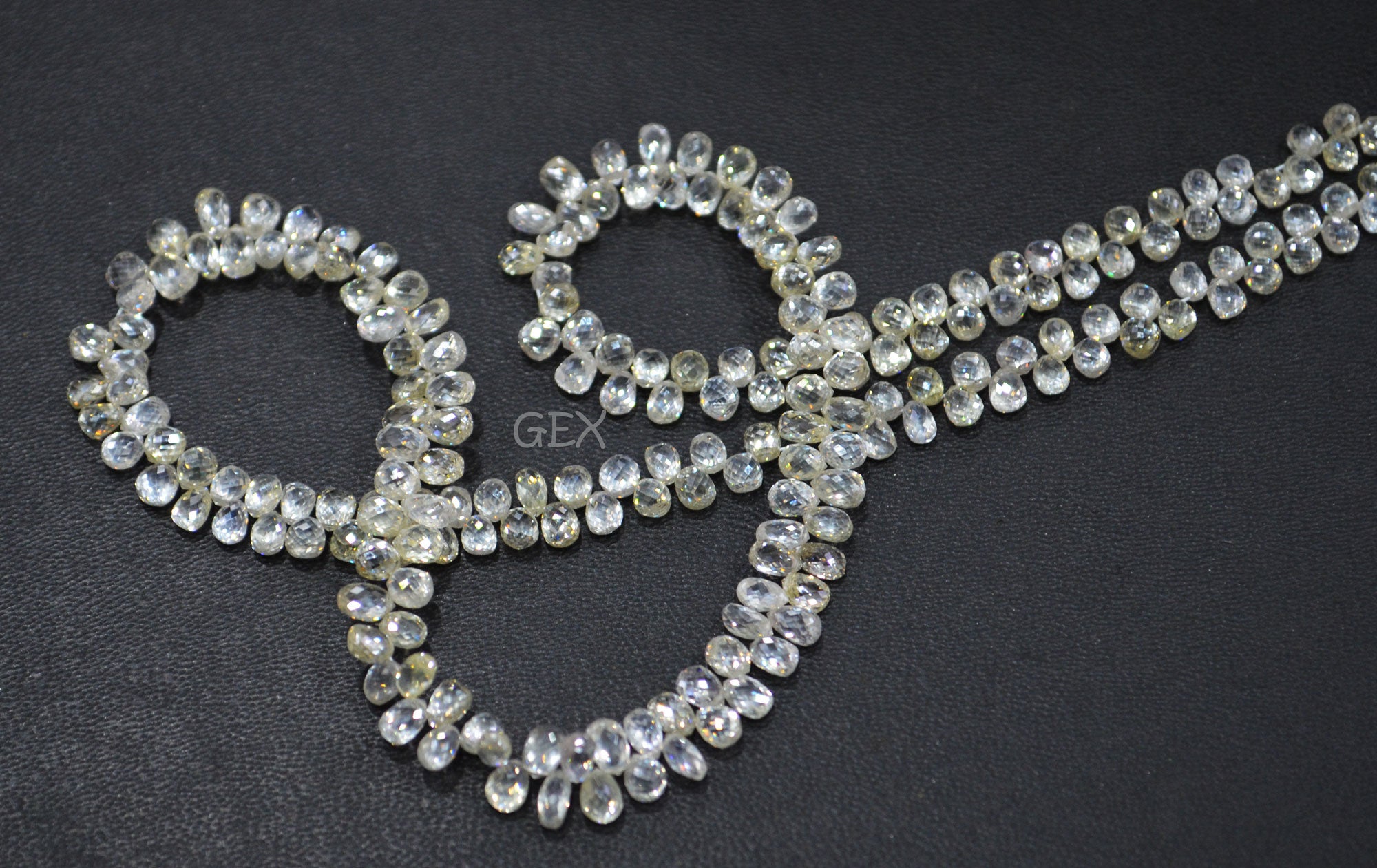 Natural White Diamond Faceted Tear Drops Shape Beads , White Diamond Faceted Beads , 14 Inches , 2x3 - 2.50x4 mm , DD-25