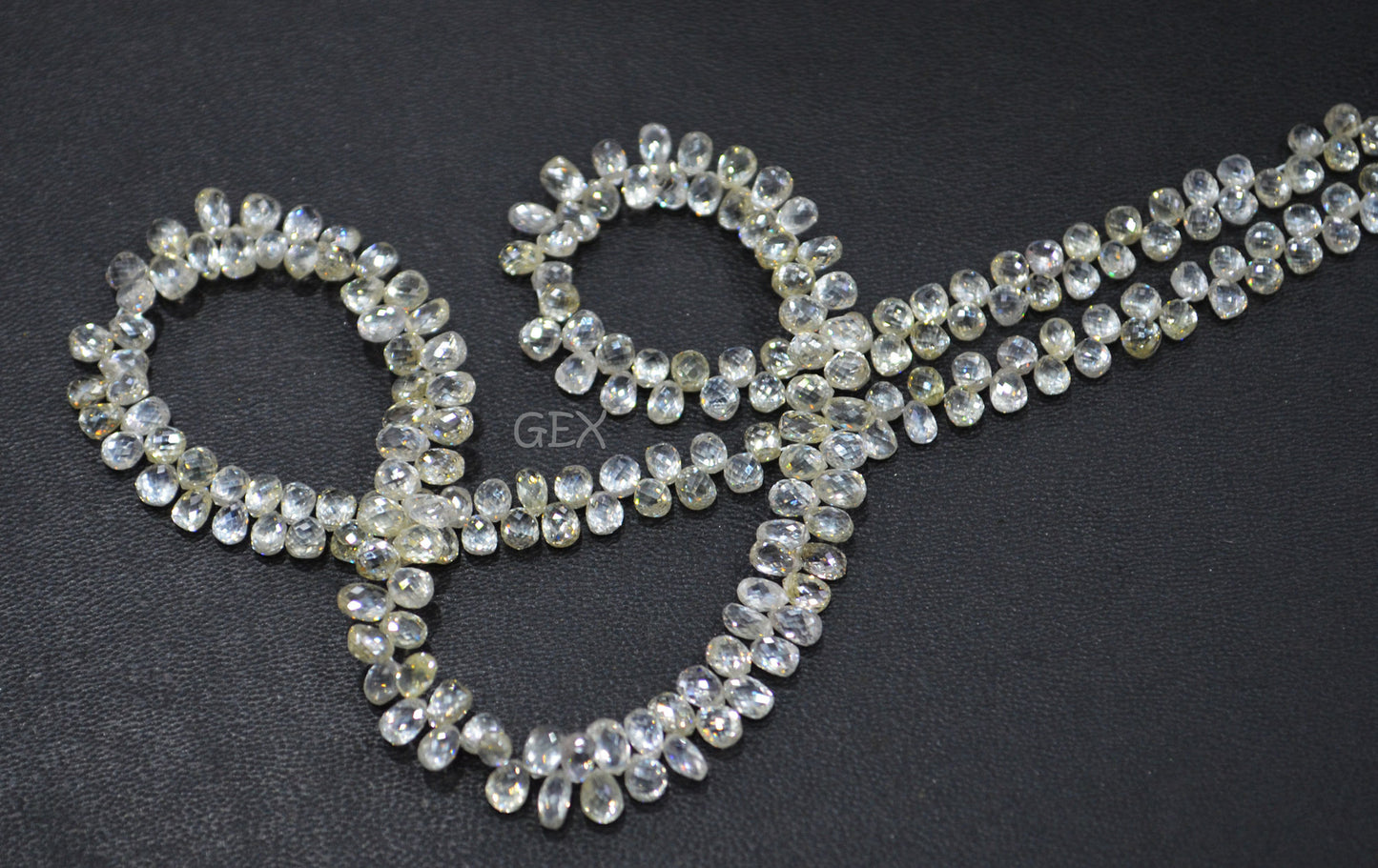 Natural White Diamond Faceted Tear Drops Shape Beads , White Diamond Faceted Beads , 14 Inches , 2x3 - 2.50x4 mm , DD-25