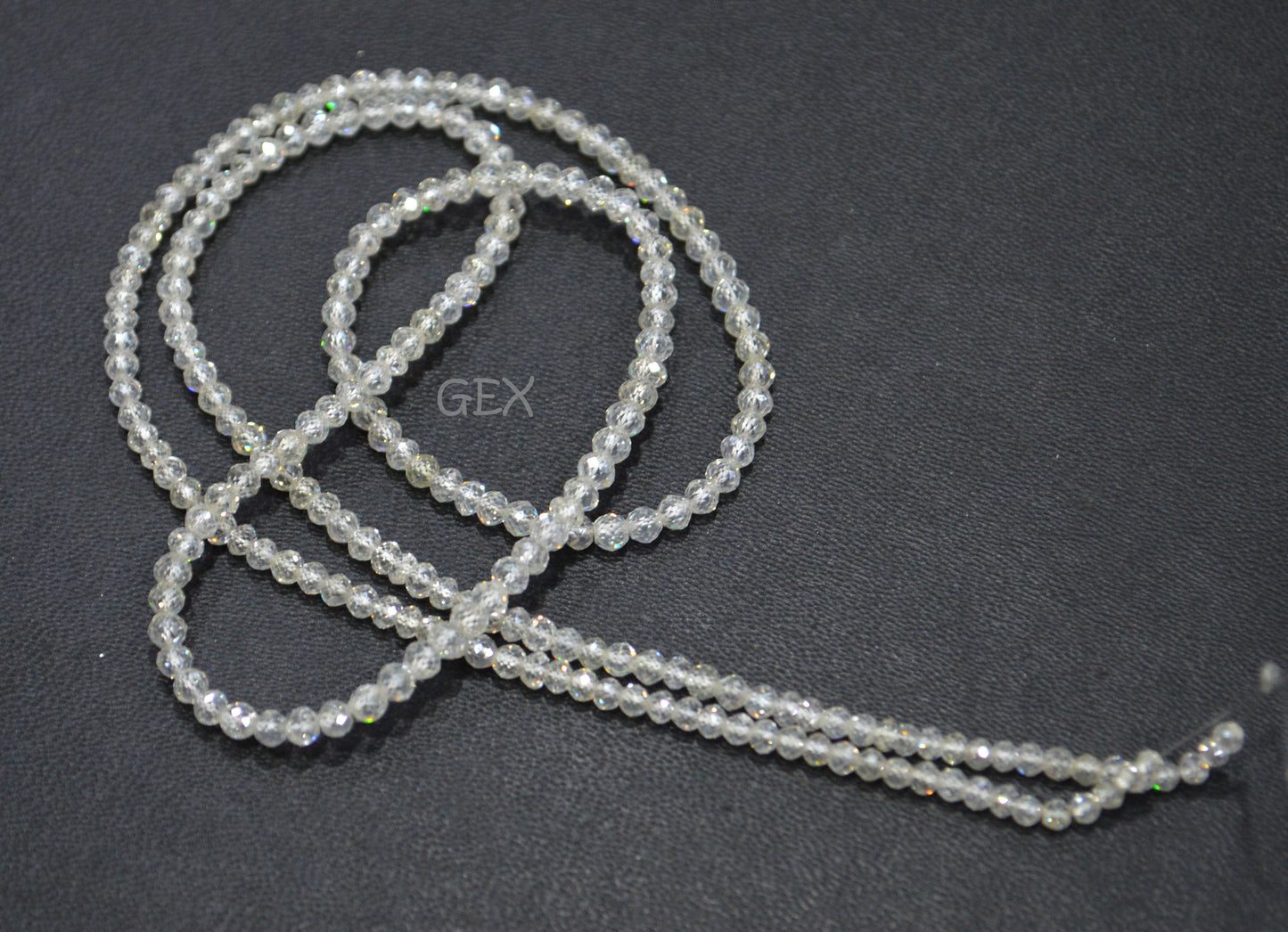 Natural White Diamond Faceted Round Shape Beads , White Diamond Faceted Beads , 19.5 Inches , 2.20 - 3 mm , DD-32
