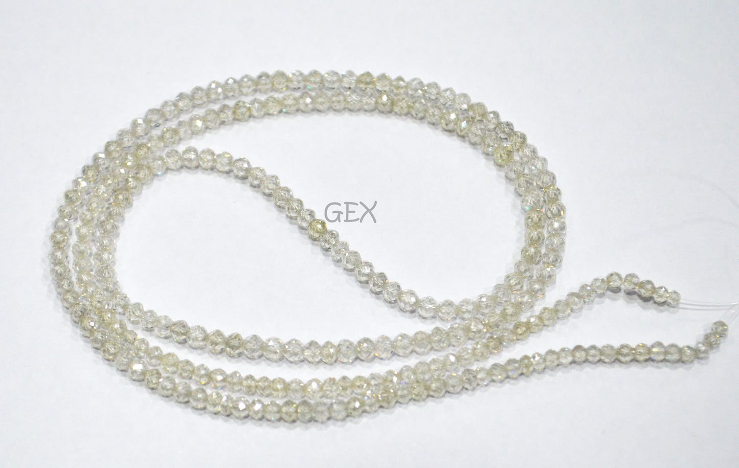 Natural White Diamond Faceted Round Shape Beads , White Diamond Faceted Beads , 19.5 Inches , 2.20 - 3 mm , DD-32