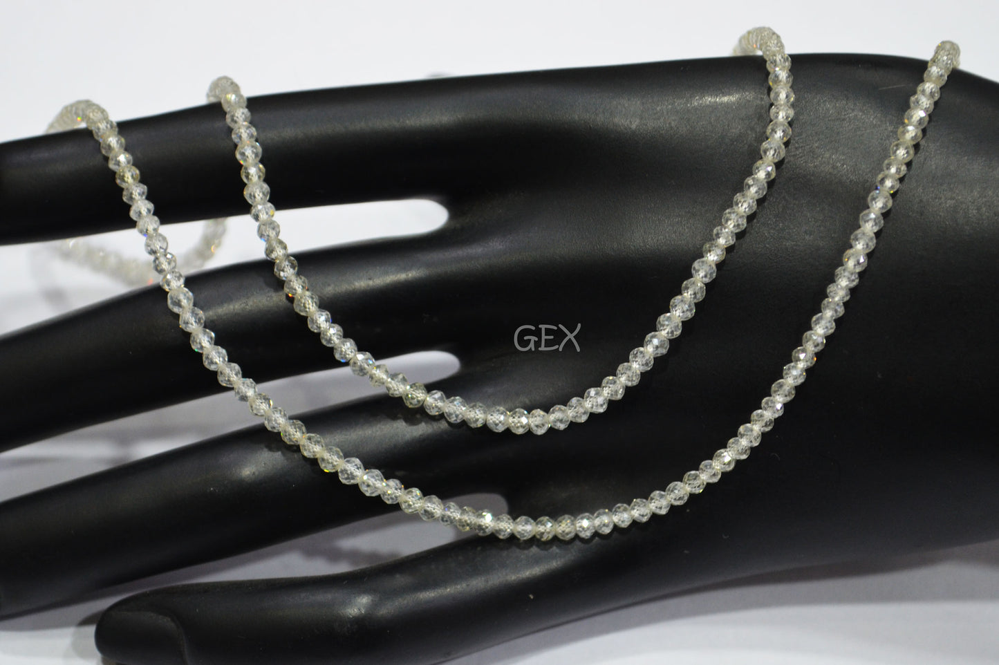 Natural White Diamond Faceted Round Shape Beads , White Diamond Faceted Beads , 19.5 Inches , 2.20 - 3 mm , DD-32