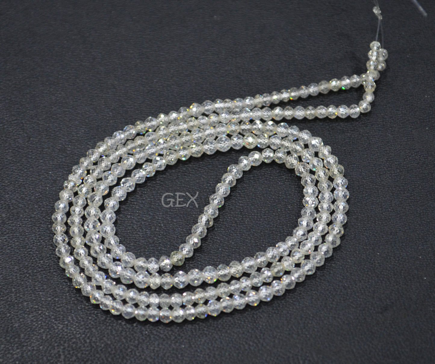 Natural White Diamond Faceted Round Shape Beads , White Diamond Faceted Beads , 19.5 Inches , 2.20 - 3 mm , DD-32