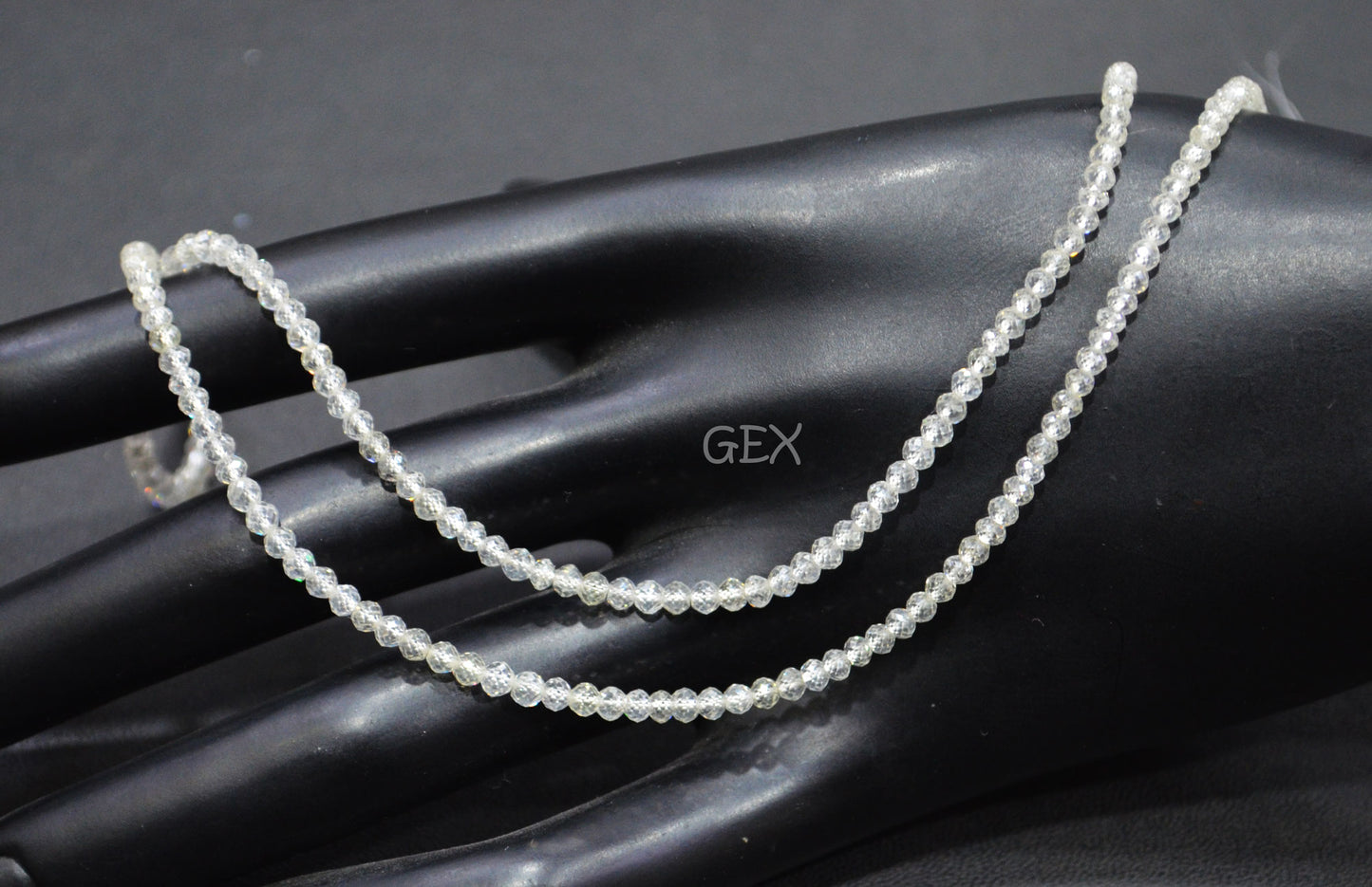 Natural White Diamond Faceted Round Shape Beads , White Diamond Faceted Beads , 19.5 Inches , 2.20 - 3 mm , DD-32