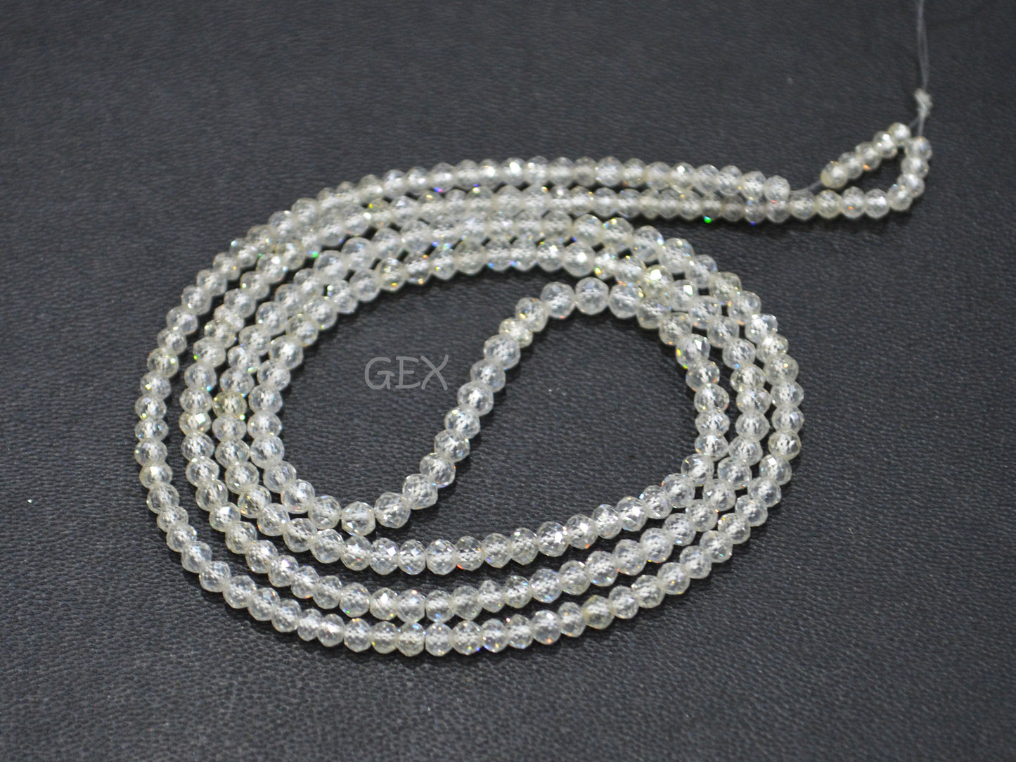 Natural White Diamond Faceted Round Shape Beads , White Diamond Faceted Beads , 19.5 Inches , 2.20 - 3 mm , DD-32