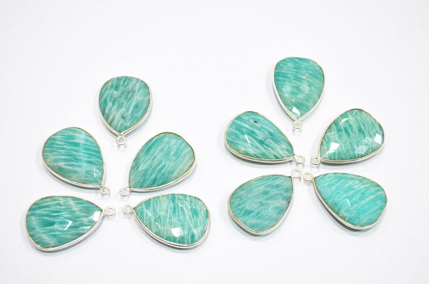 Amazonite Faceted Pear Shape Single Bail Connector , Sold By Piece , 16x25 mm , RB-5405A