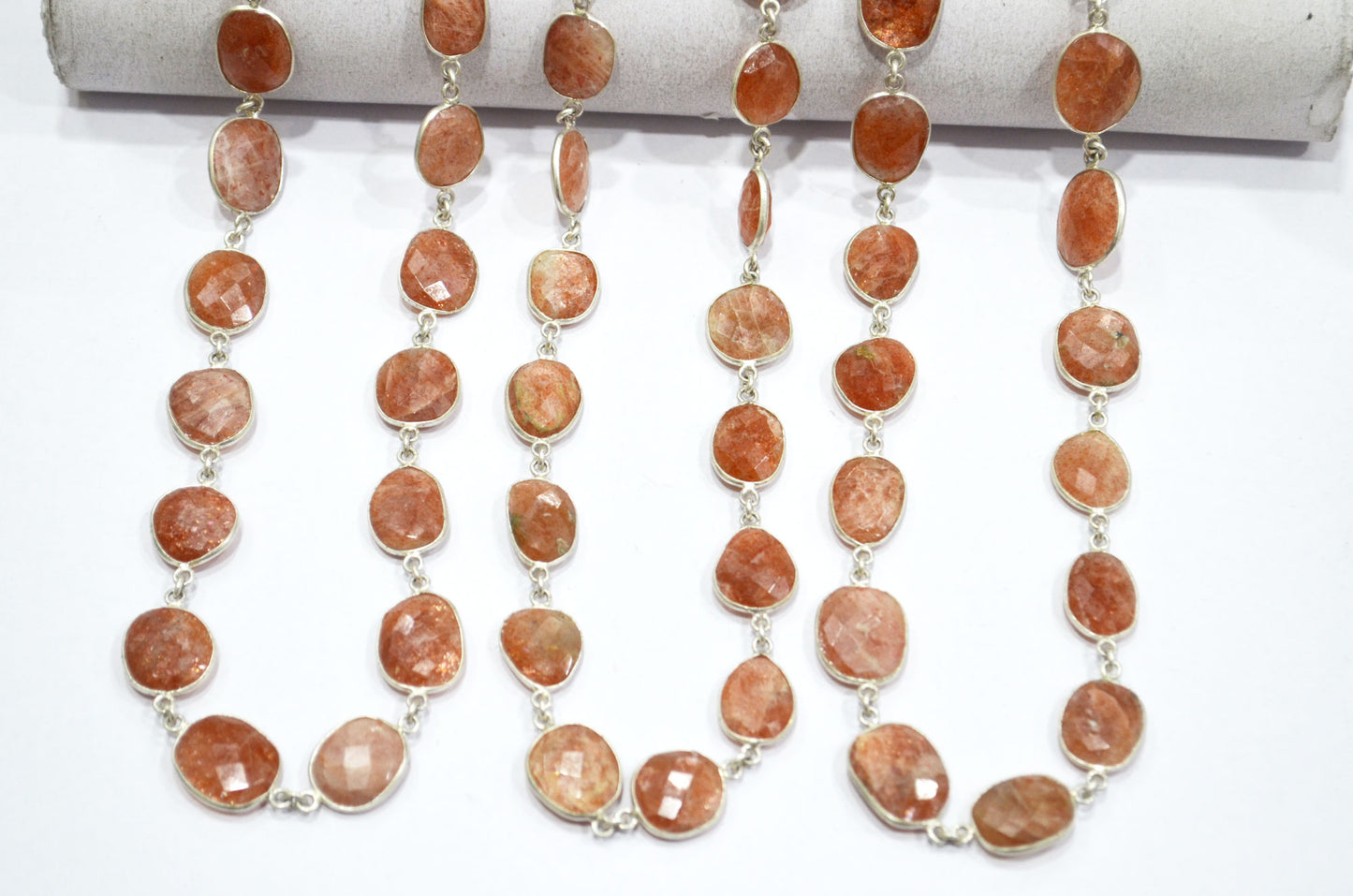 Sunstone Faceted Slice Shape Connector Chain , 15 - 17 mm , RB-5693