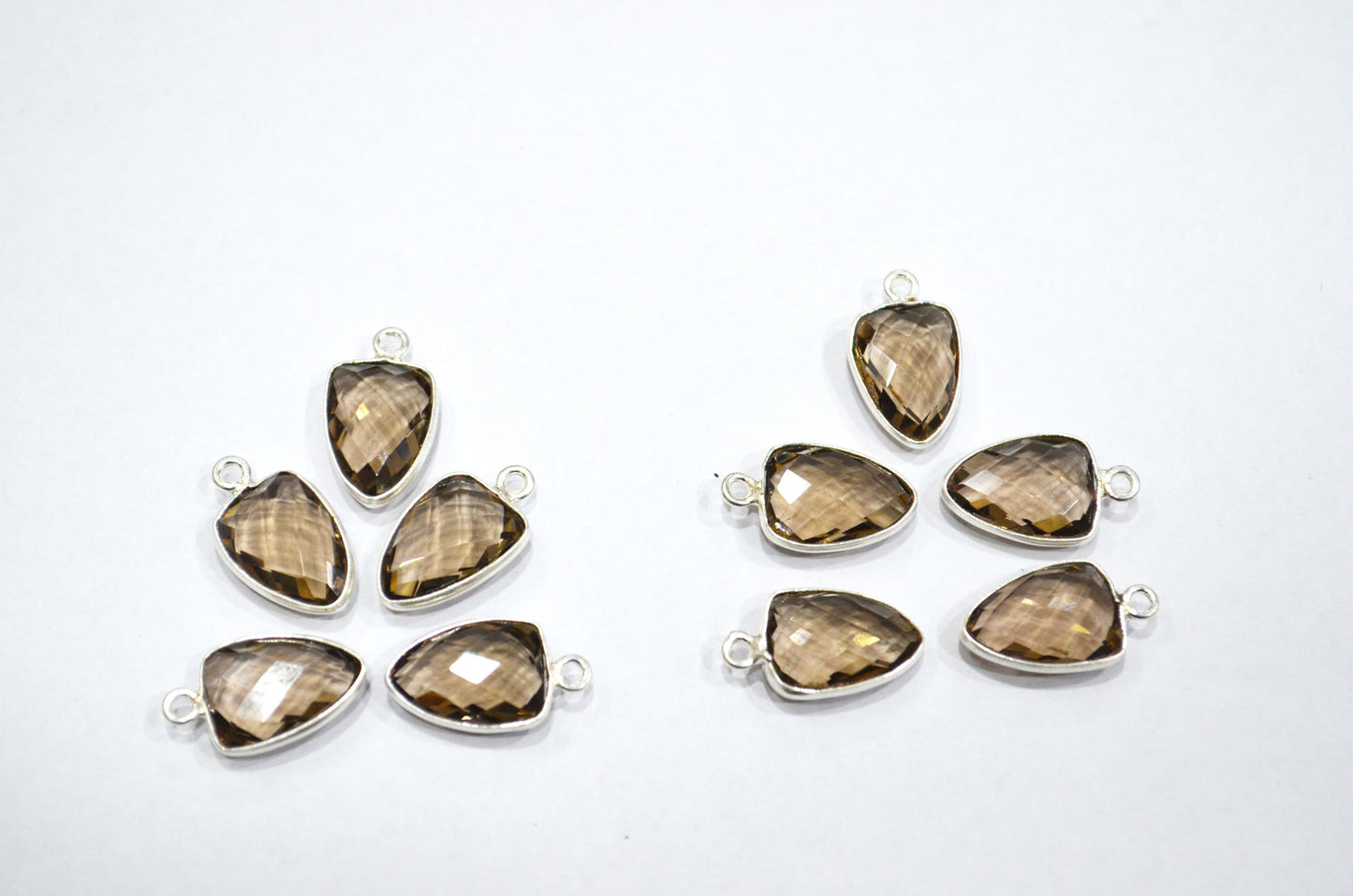 Smoky Hydro Glass Trillion Shape Single Bail Connector , Sold By Piece , 10x13 mm , RB-5883A