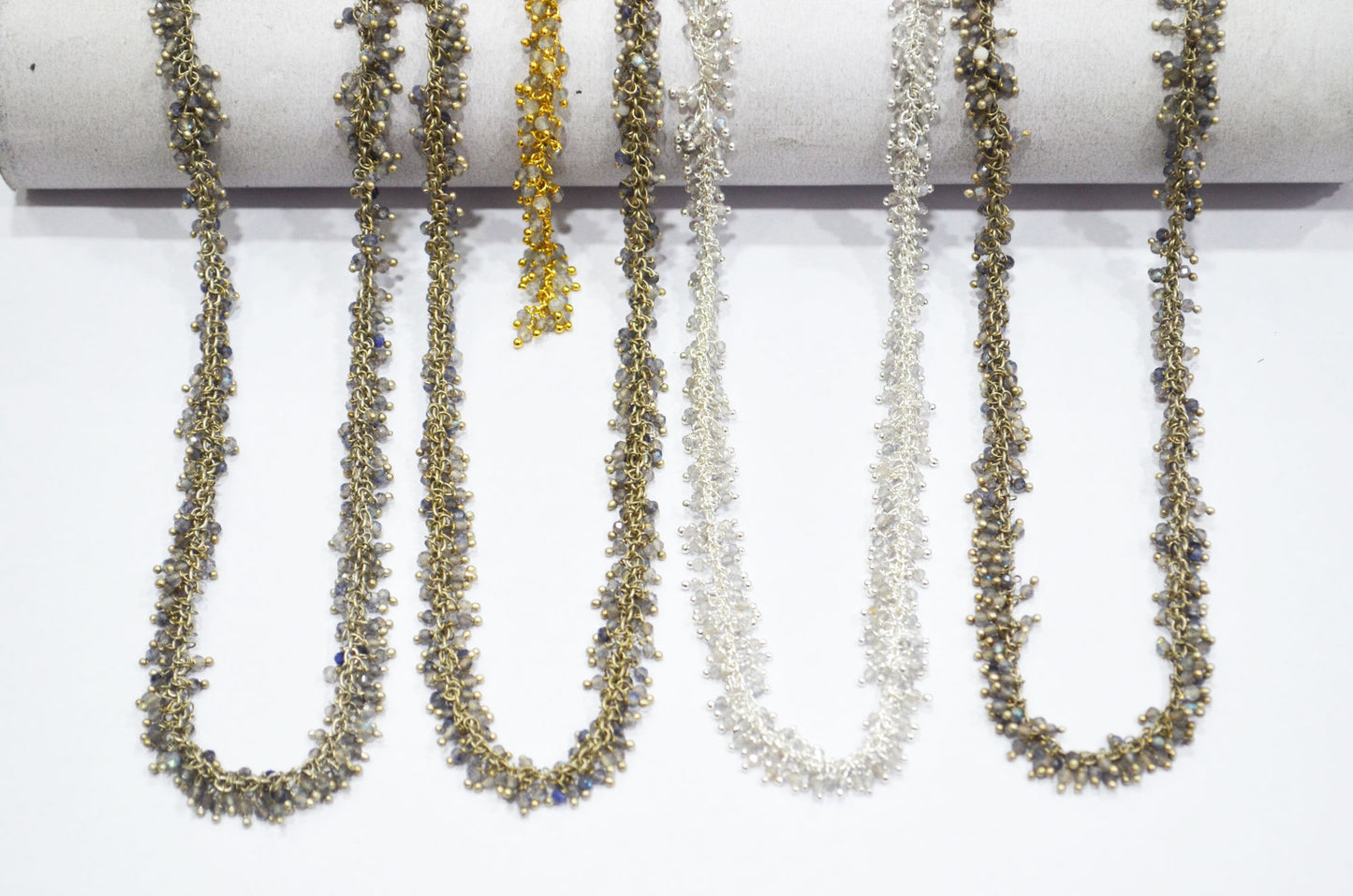 Labradorite Faceted Round Shape Grape Chain , 2 mm , RB-5920