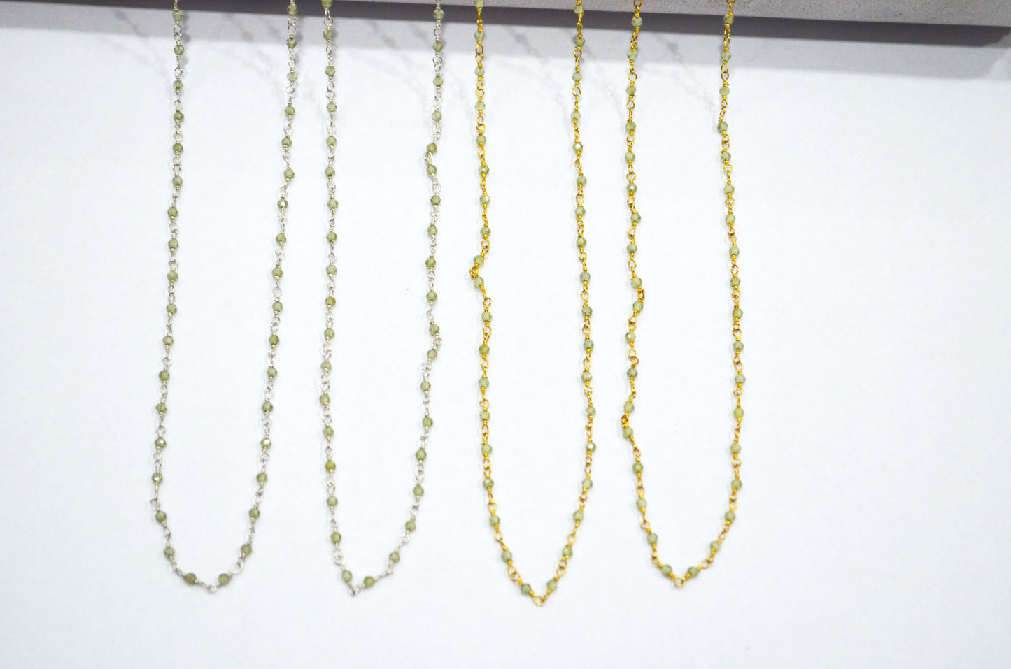 Peridot Faceted Round Shape Rosary Beaded Chain , 2 - 2.30 mm , RB-5927