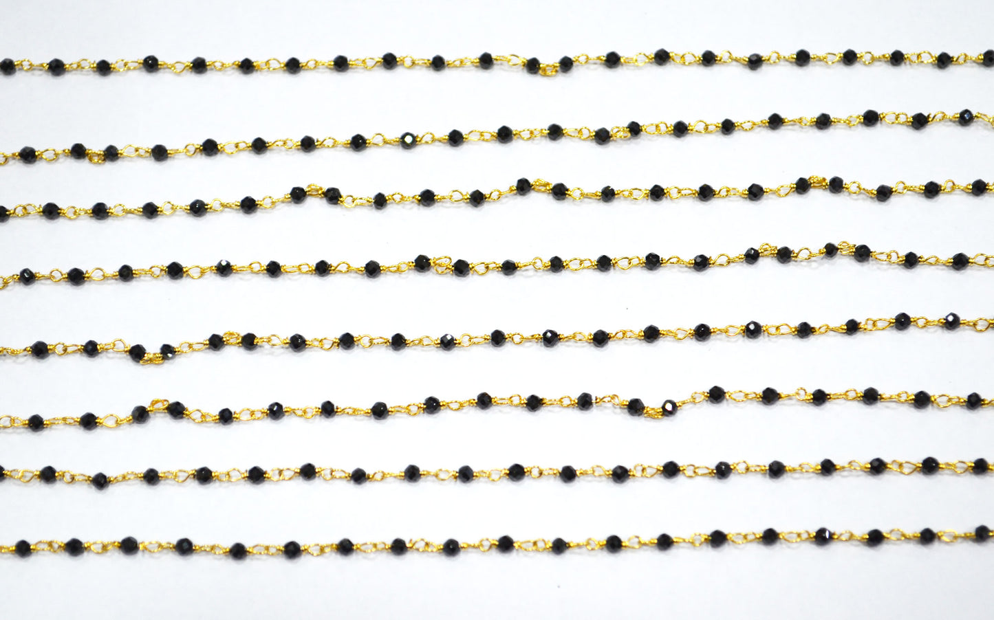 Black Spinel Rosary Beaded Chain , 2.50 mm , RB-5954