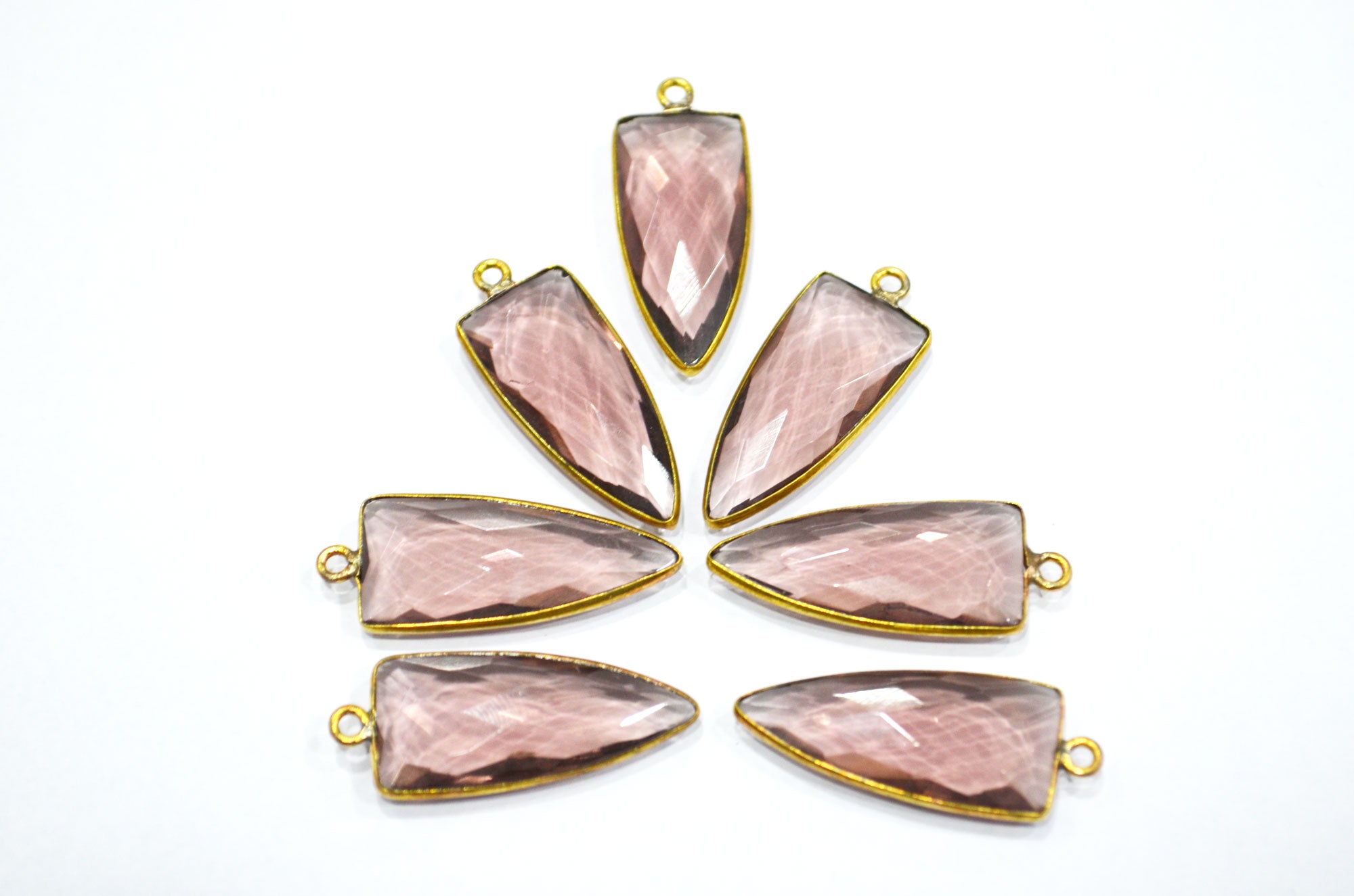 Morganite Color Hydro Glass Arrowhead Shape Connector , Sold By Piece , 13x32 mm , RB-5965