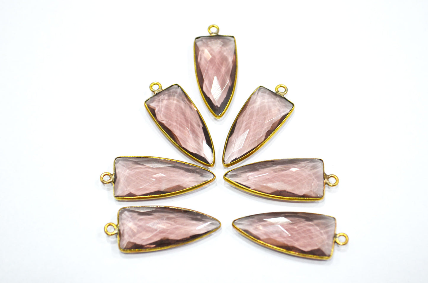 Morganite Color Hydro Glass Arrowhead Shape Connector , Sold By Piece , 13x32 mm , RB-5965