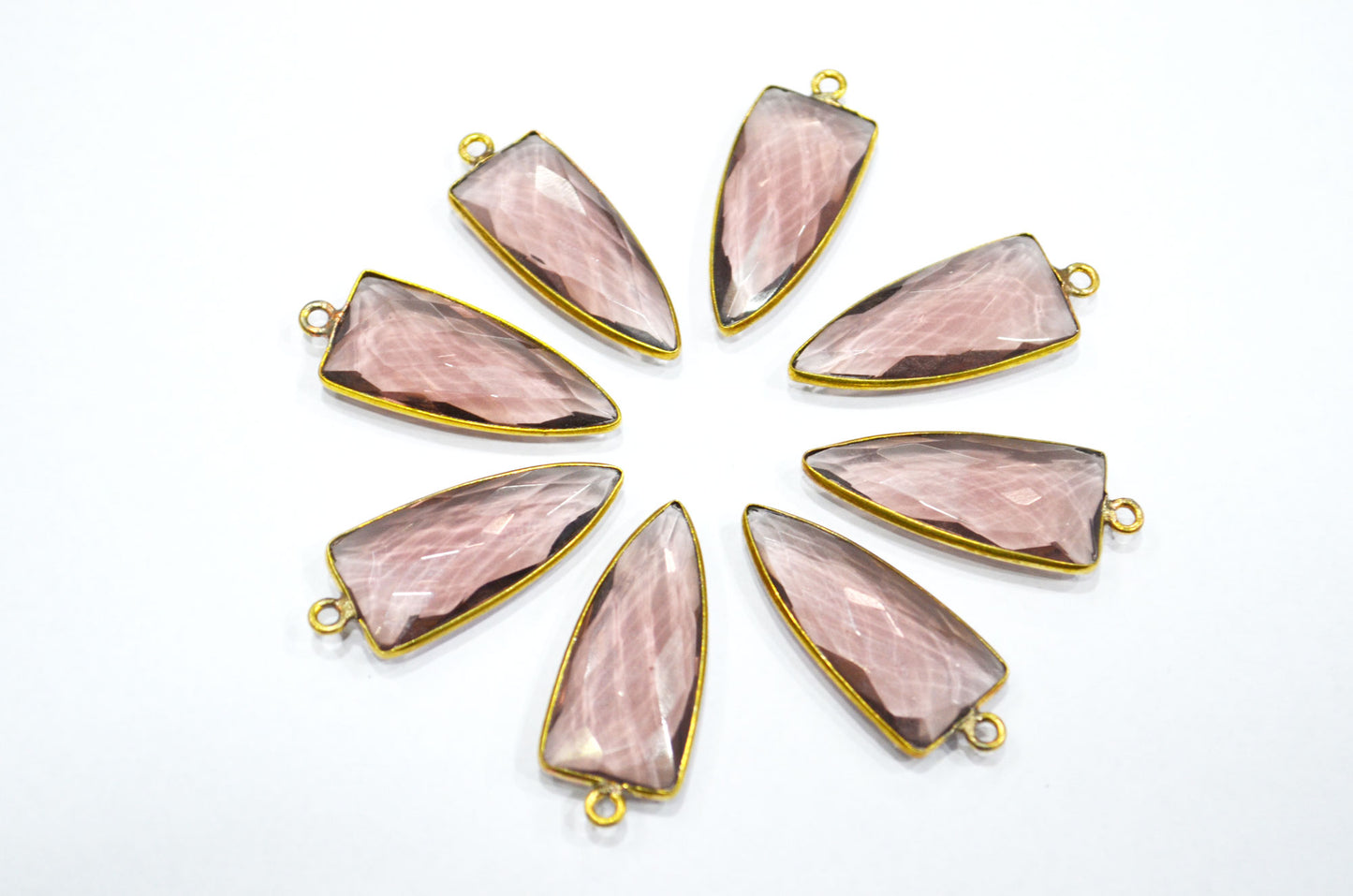 Morganite Color Hydro Glass Arrowhead Shape Connector , Sold By Piece , 13x32 mm , RB-5965