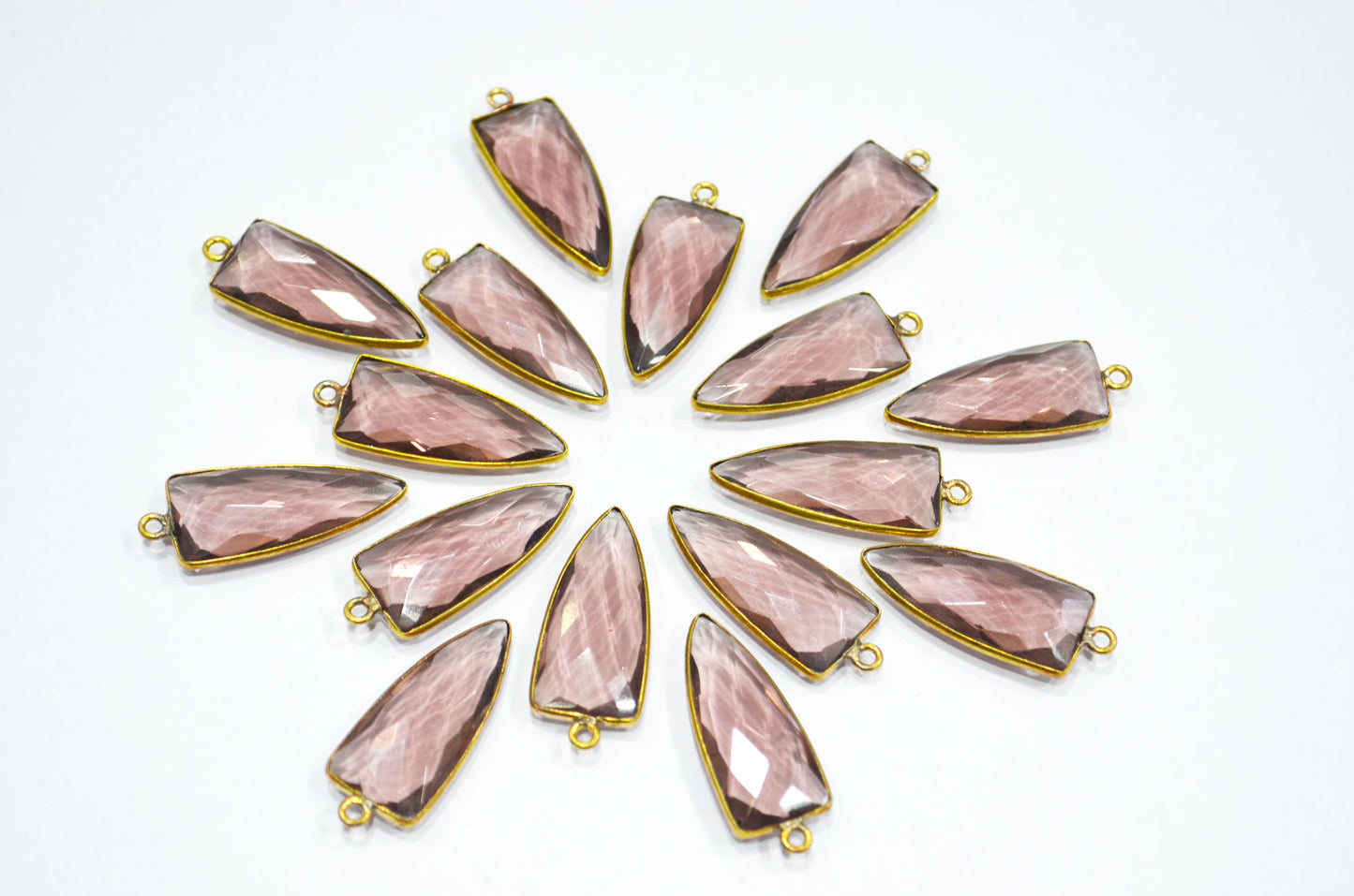 Morganite Color Hydro Glass Arrowhead Shape Connector , Sold By Piece , 13x32 mm , RB-5965