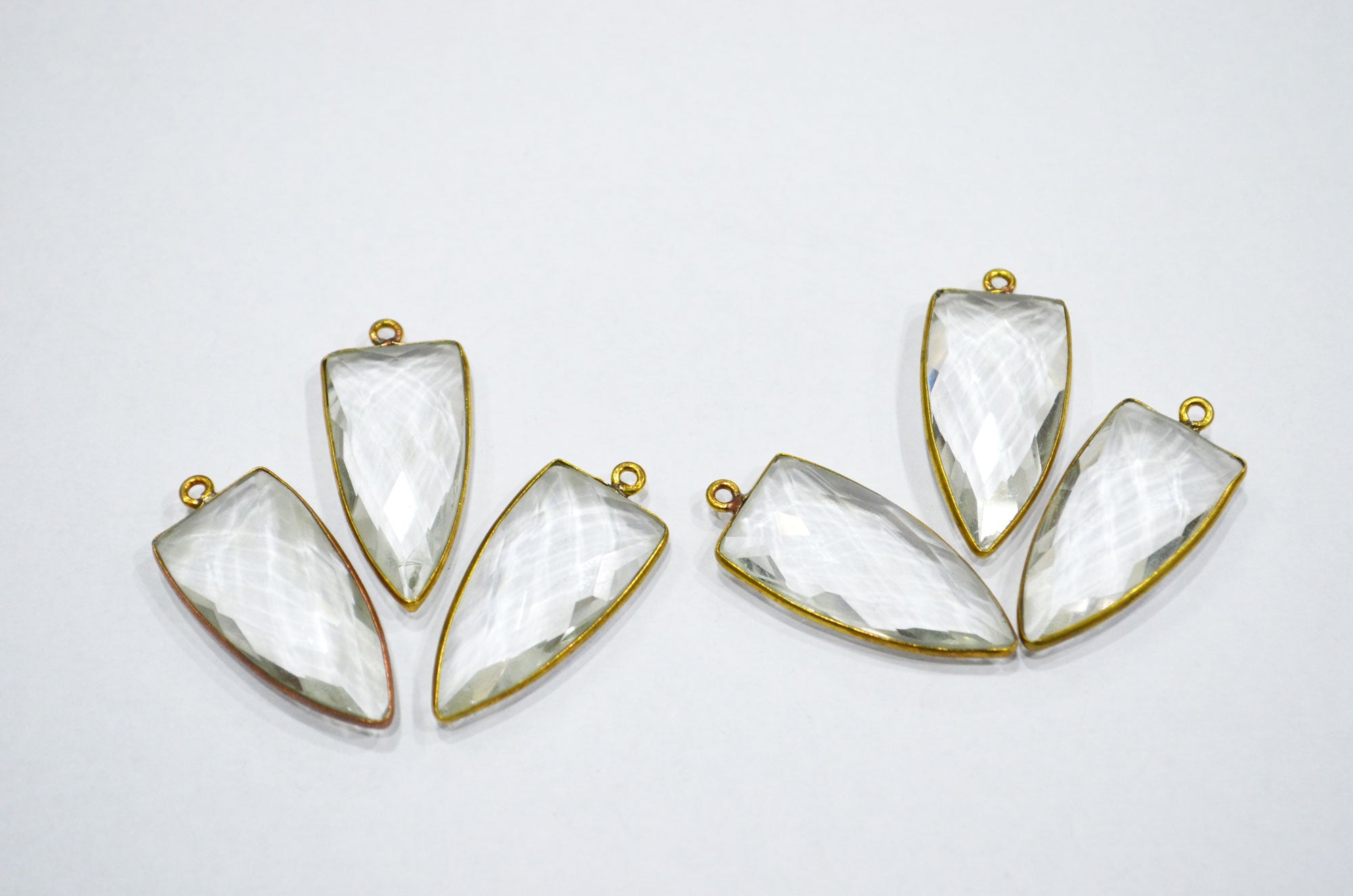 Crystal Hydro Glass Arrowhead Shape Connector , Sold By Piece , 13x32 mm , RB-5969