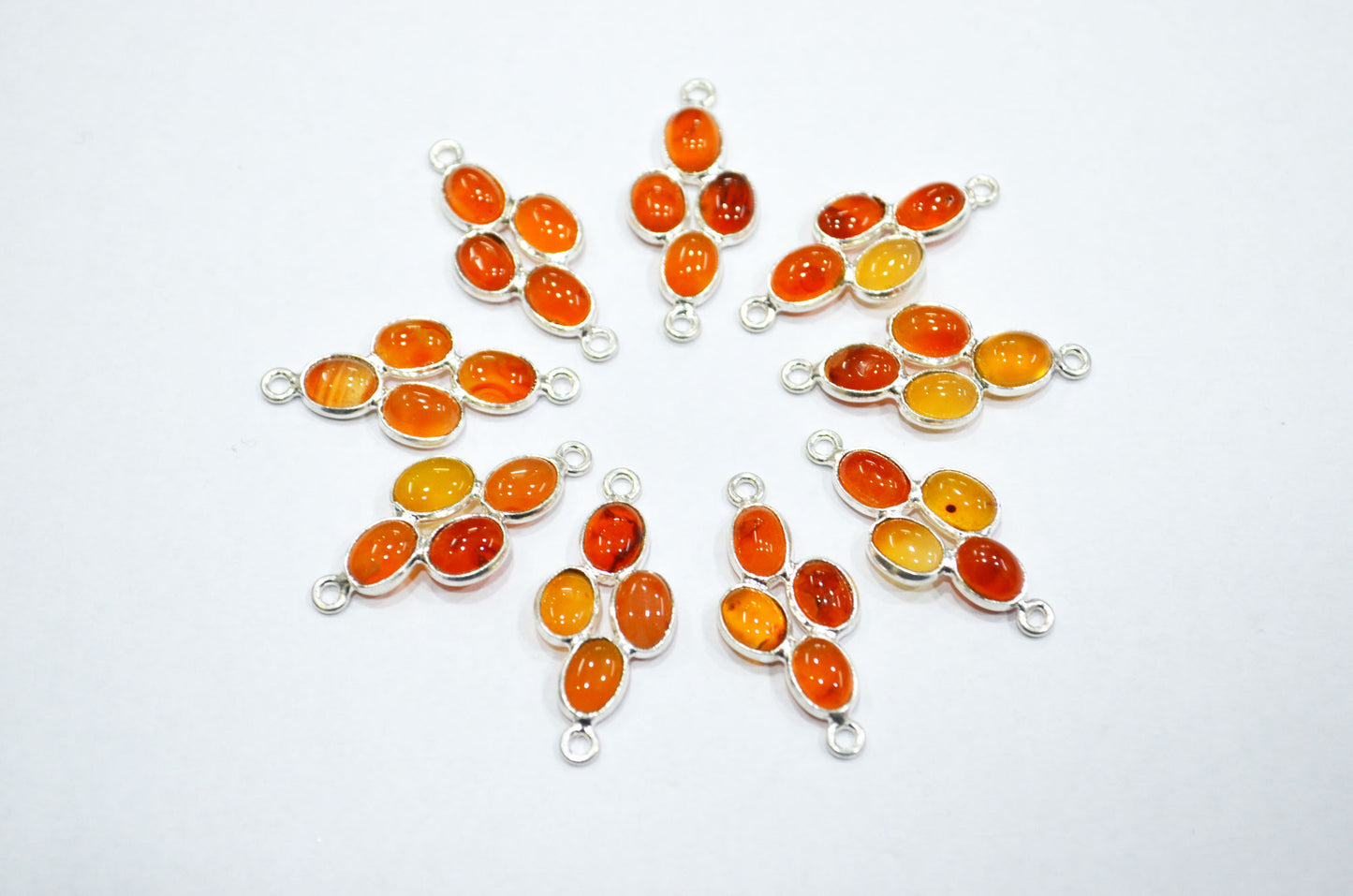 Carnelian Smooth Spacer Charm Connector , Sold By Piece , 2.50 cm , RB-6055