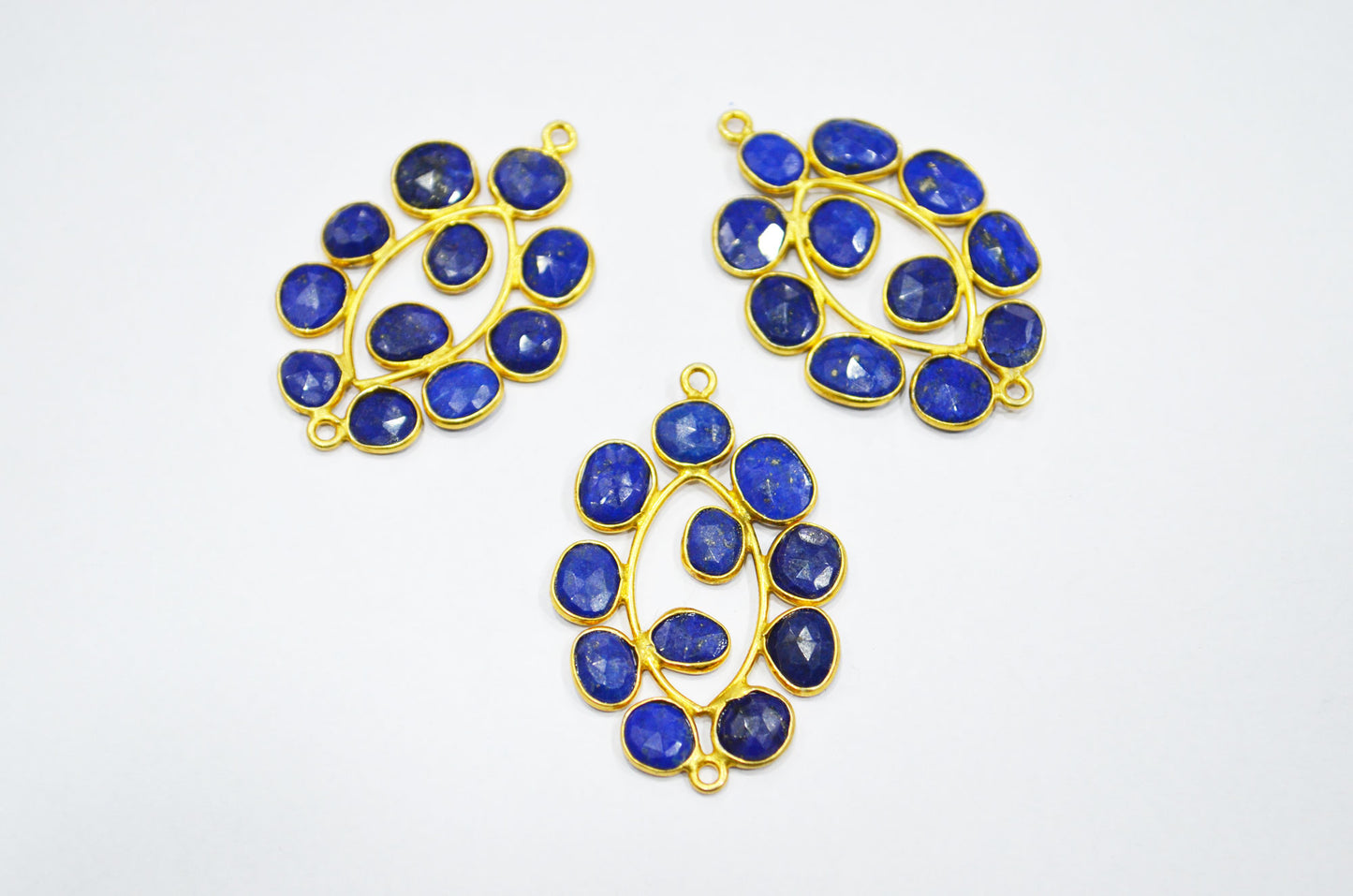 Natural Lapis Lazuli Sterling Silver Marquise Shape Connector , Sold By Piece , 3 - 3.50 cm , RB-6079