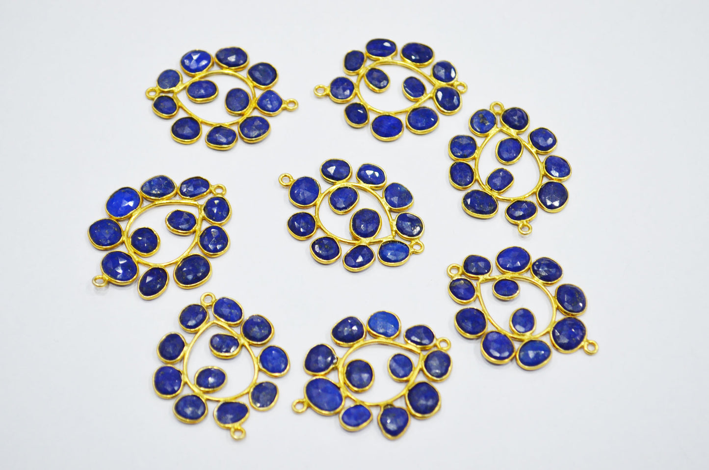 Natural Lapis Lazuli Sterling Silver Pear Shape Connector , Sold By Piece , 3 - 3.50 cm , RB-6080B