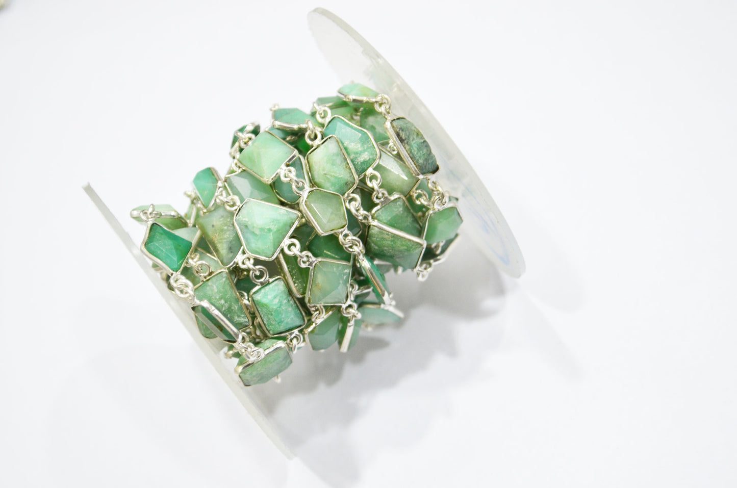 Australian Chrysoprase Fancy Cut Shape Connector Chain , 8 - 16 mm , RB-6111