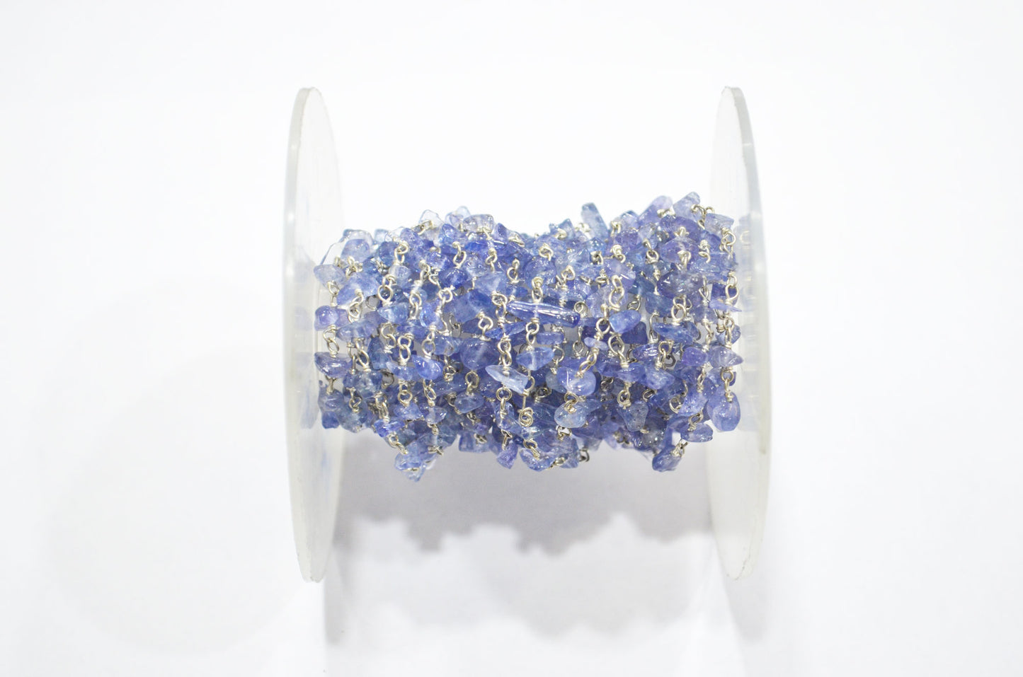 Tanzanite Smooth Irregular Flat Chips Shape Rosary Beaded Chain , 2 - 4.50 mm , RB-6113
