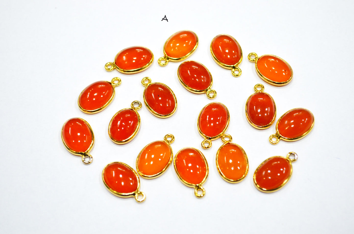 Carnelian Smooth Oval Shape Single And Double Bail Connector , Sold By Piece , 10x14 mm , RB-6222