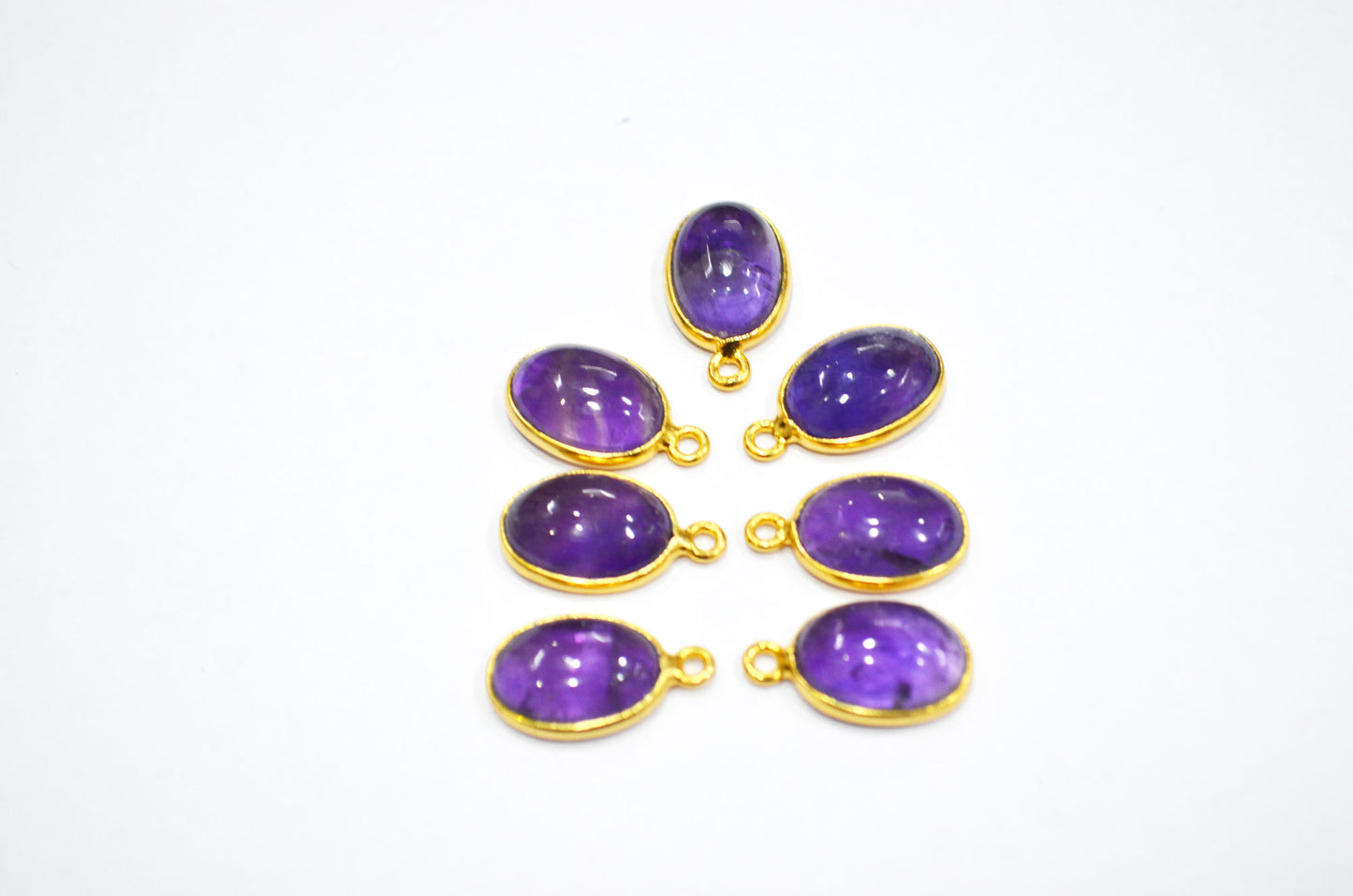 Amethyst Smooth Oval Shape Single And Double Bail Connector , Sold By Piece , 10x14 mm , RB-6226