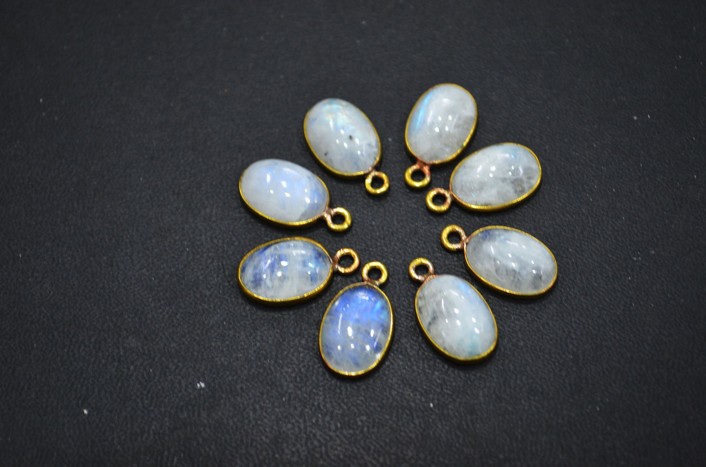 Rainbow Moonstone Smooth Oval Shape Single And Double Bail Connector , Sold By Piece , 10x14 mm , RB-6237
