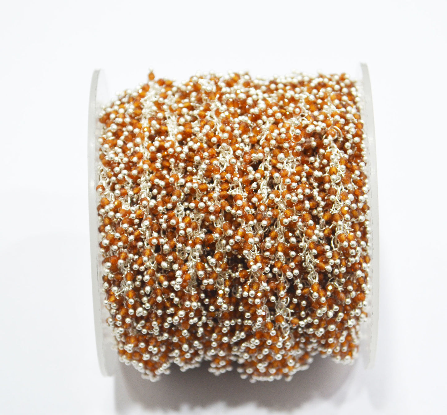 Hessonite Faceted Rondelle Shape Grape Chain , 2 mm , RB-6286