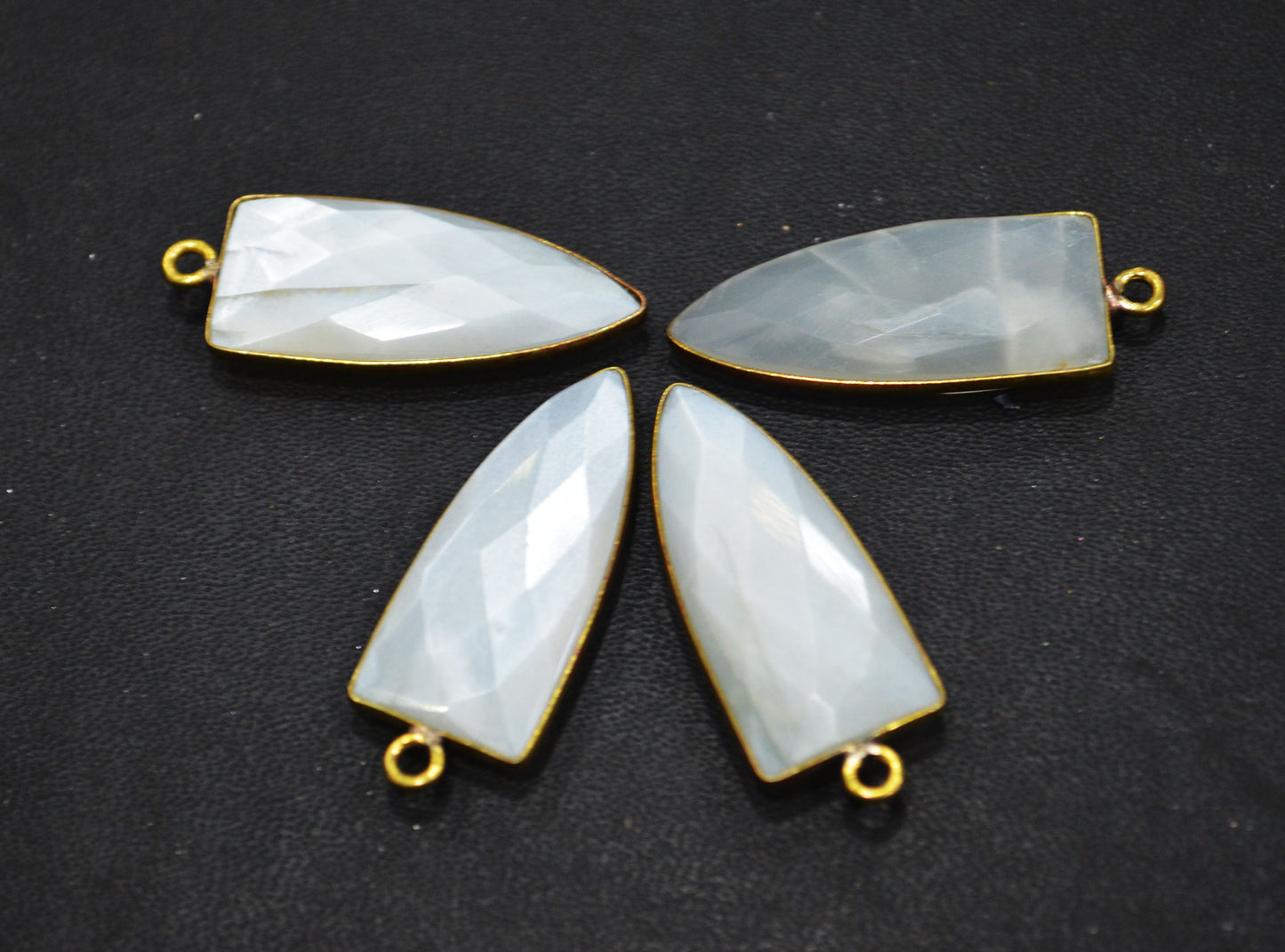 Ceylon Moonstone Faceted Arrowhead Shape Connector , Sold By Piece , 12x28 mm , RB-6302