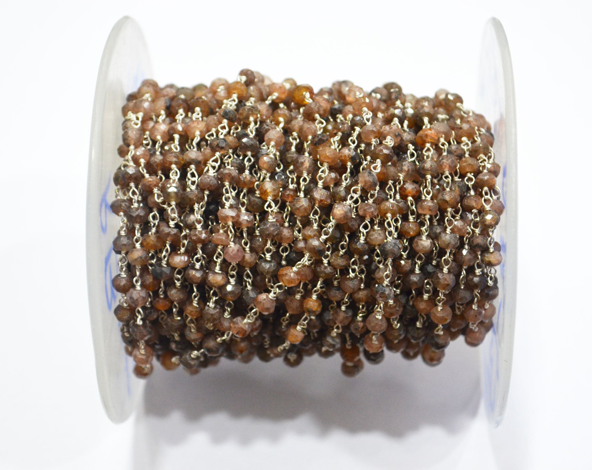 Natural Andusalite Faceted Rondelle Shape Rosary Beaded Chain , Sold By Foot , 3.50 - 4 mm , RB-6306