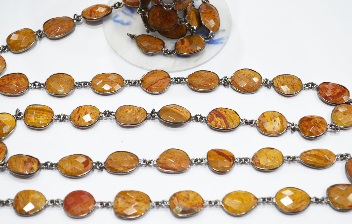 Mookaite Slice Shape Connector Chain , 15 - 19 mm , RB-6327