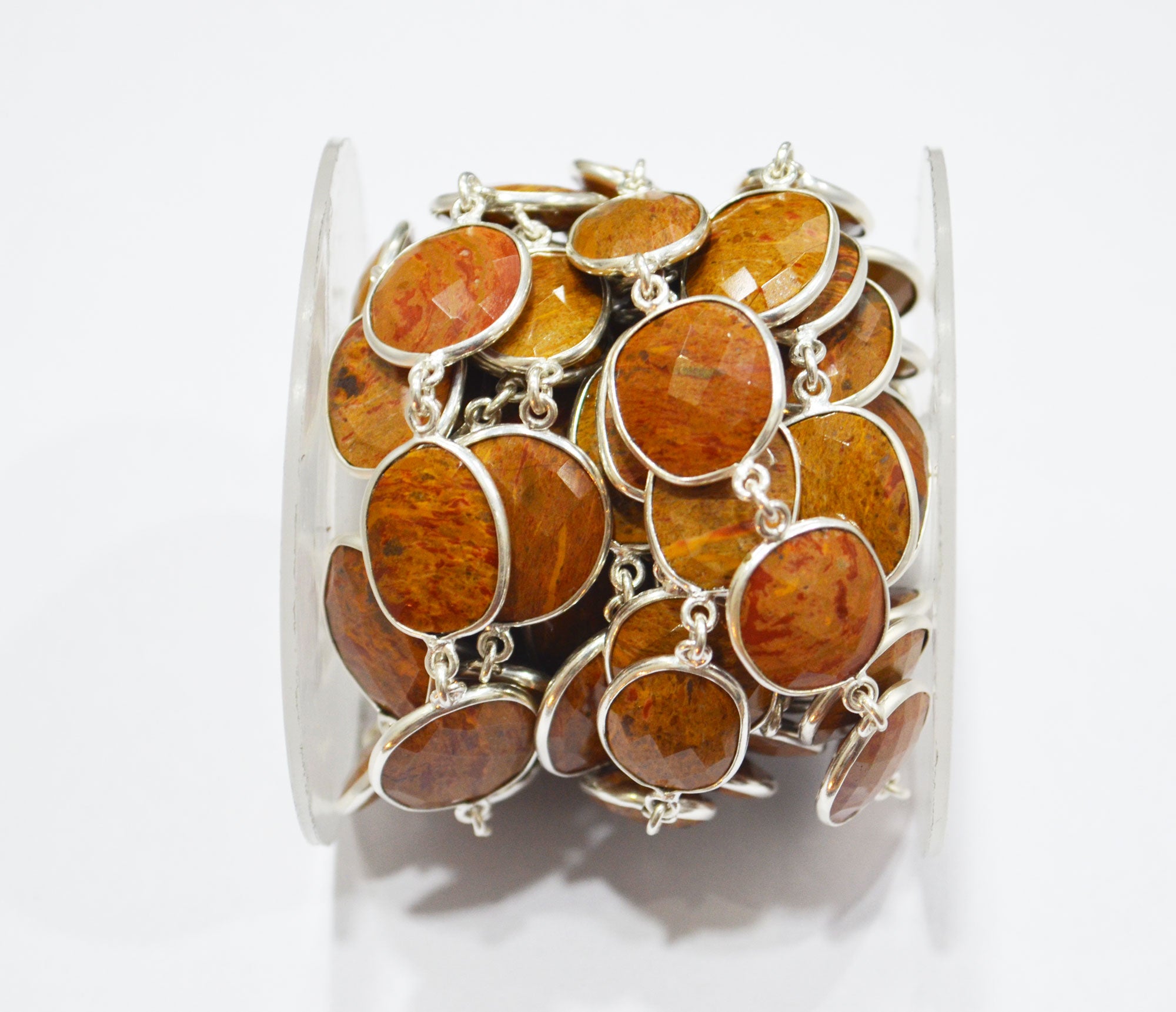 Mookaite Slice Shape Connector Chain , 15 - 19 mm , RB-6327