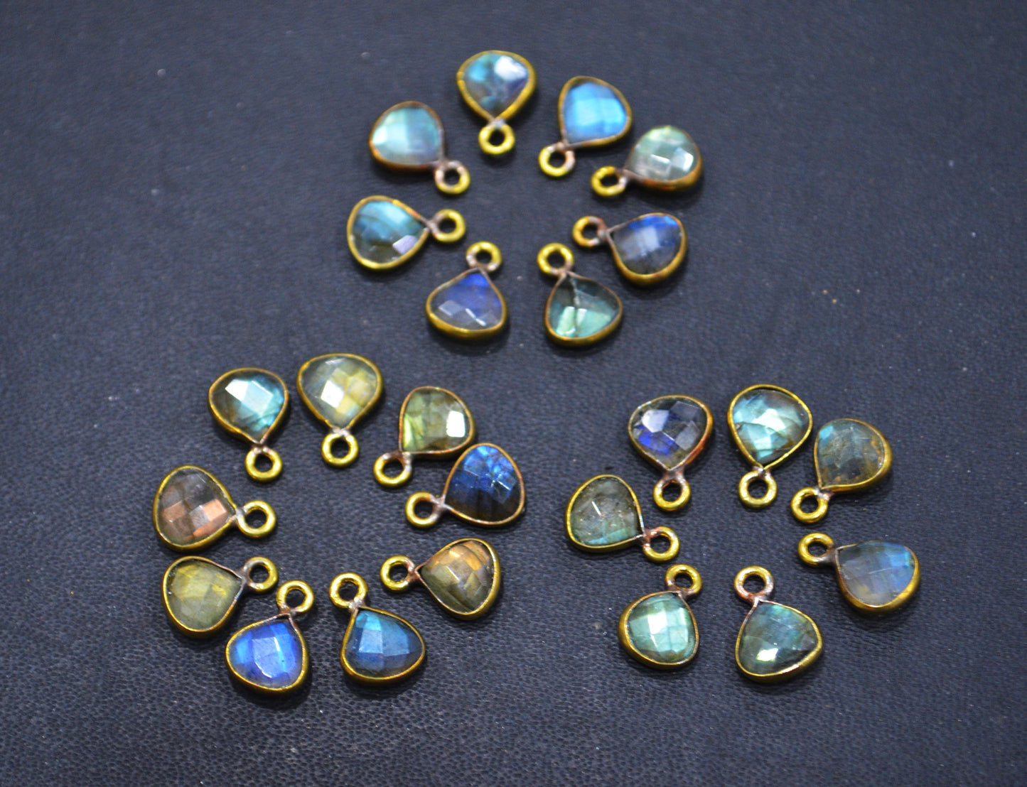 Labradorite Faceted Heart Shape Connector , Sold By Piece , 8 mm , RB-6343