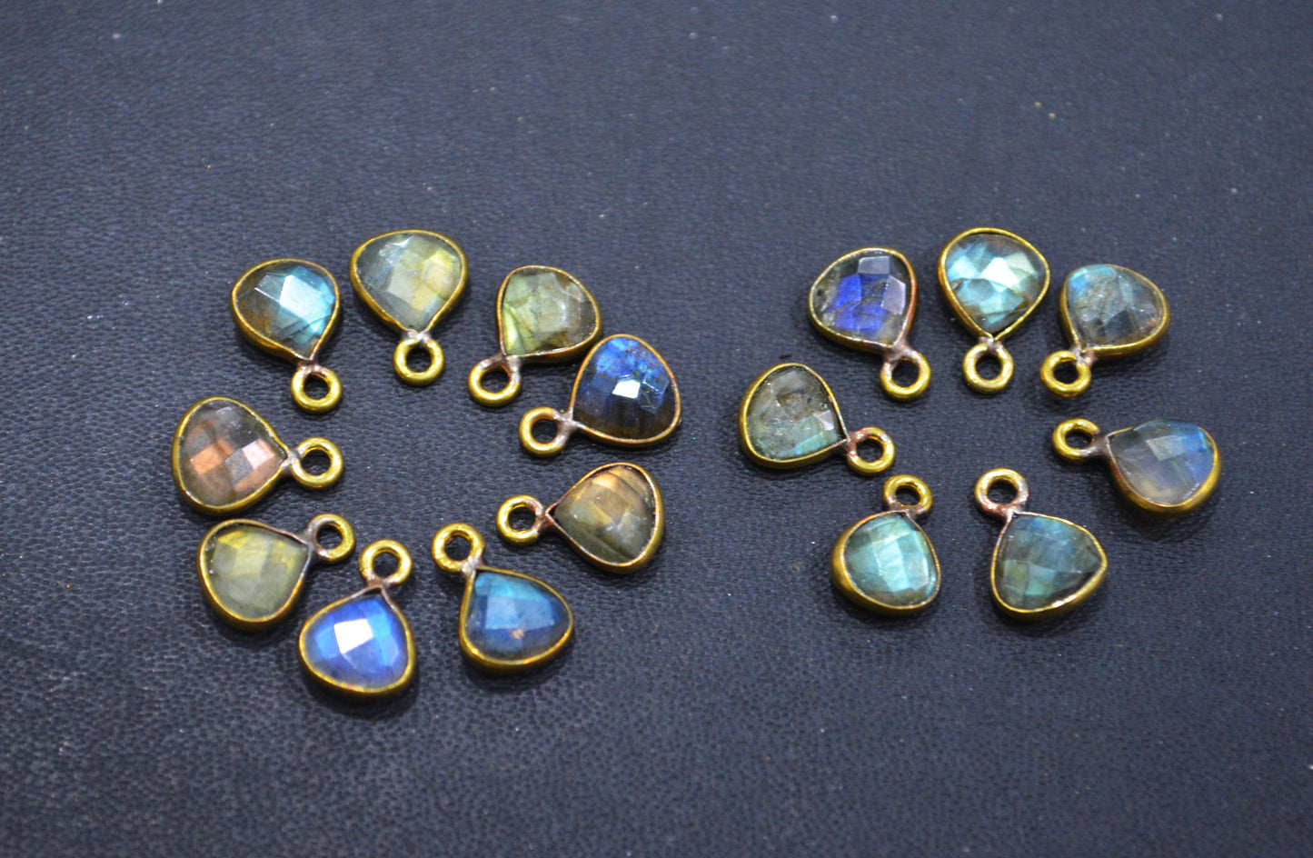 Labradorite Faceted Heart Shape Connector , Sold By Piece , 8 mm , RB-6343