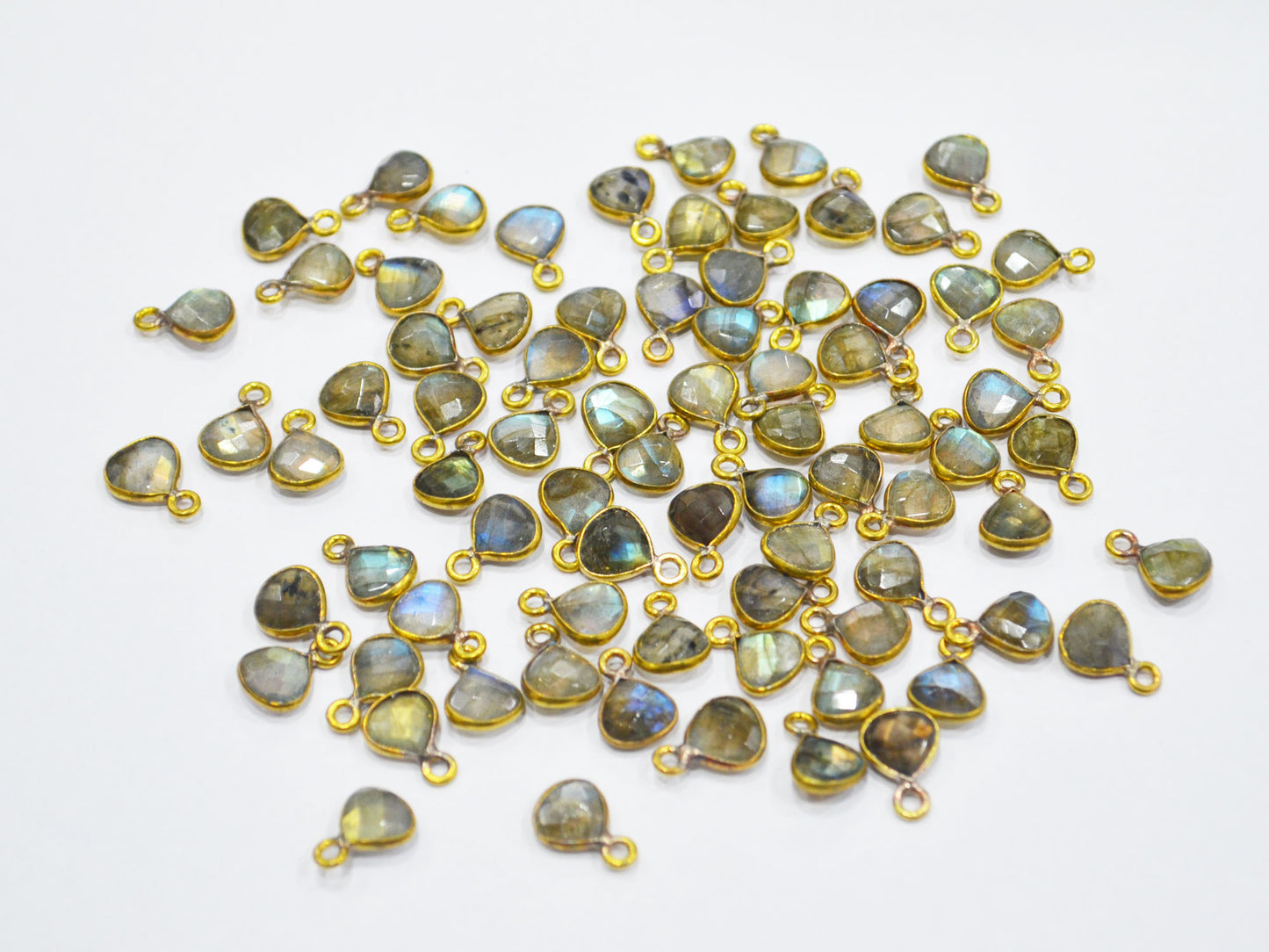 Labradorite Faceted Heart Shape Connector , Sold By Piece , 8 mm , RB-6343