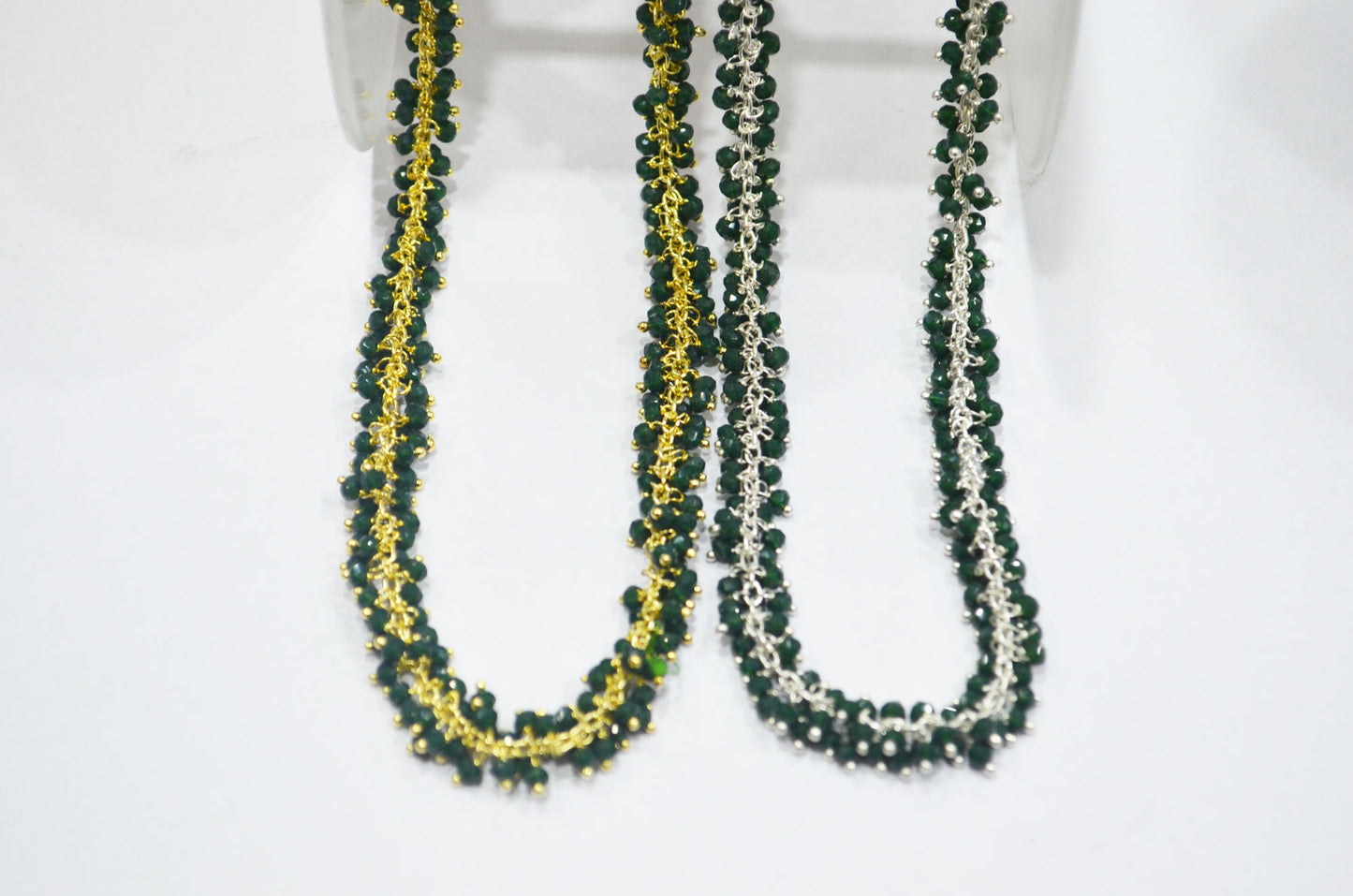 Chrome Green Hydro Quartz Faceted Rondelle Shape Grape Chain , 2.50 mm , RB-6388