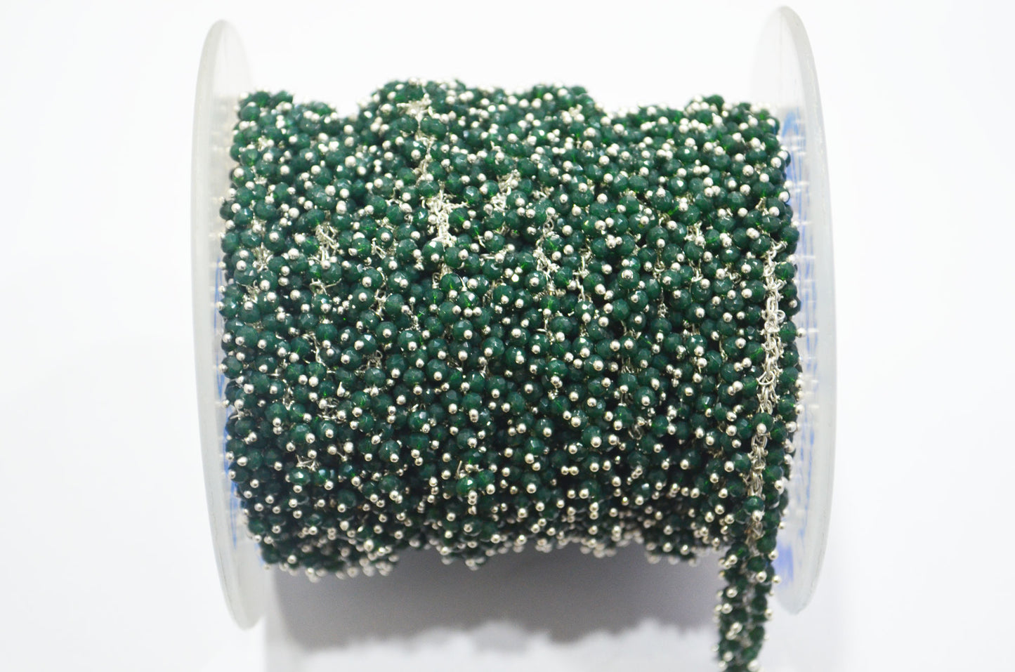 Chrome Green Hydro Quartz Faceted Rondelle Shape Grape Chain , 2.50 mm , RB-6388