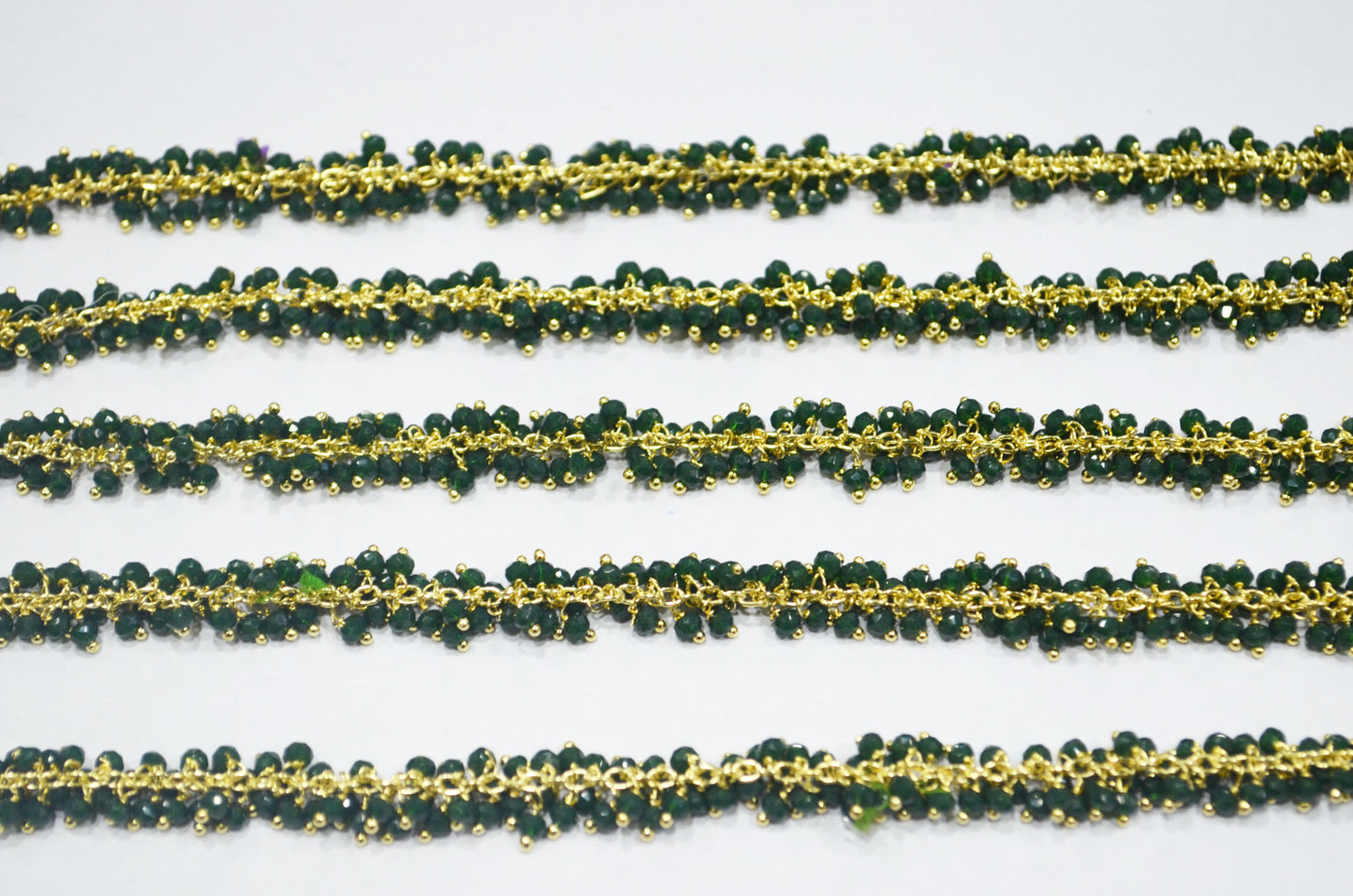 Chrome Green Hydro Quartz Faceted Rondelle Shape Grape Chain , 2.50 mm , RB-6388