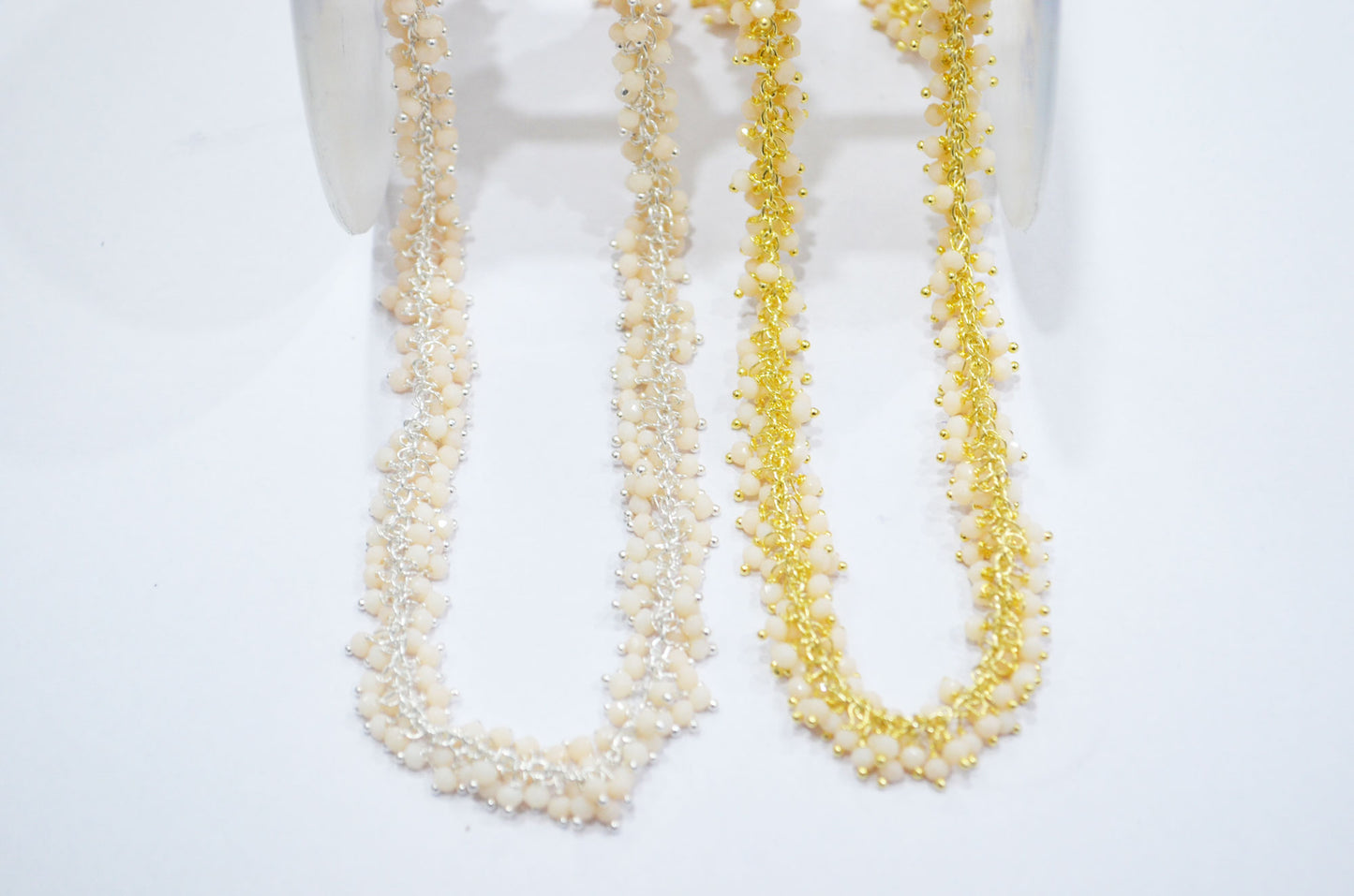 Bone Chalcedony Hydro Quartz Faceted Rondelle Shape Grape Chain , 2.50 mm , RB-6391
