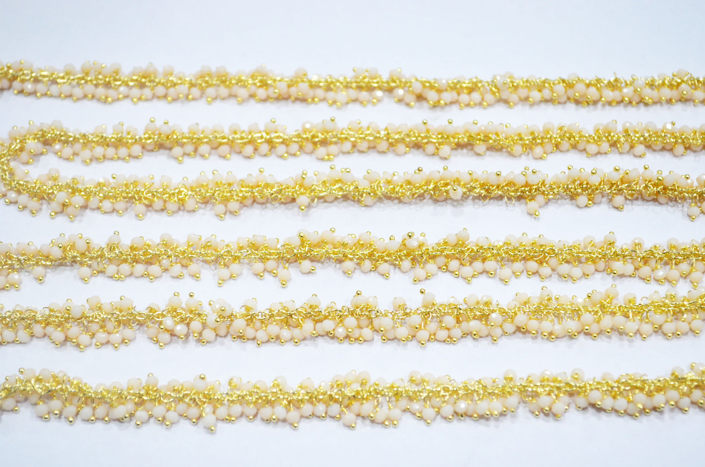 Bone Chalcedony Hydro Quartz Faceted Rondelle Shape Grape Chain , 2.50 mm , RB-6391