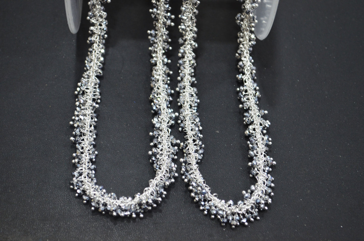 Silver Pyrite Hydro Quartz Faceted Rondelle Shape Grape Chain , 2.50 mm , RB-6392