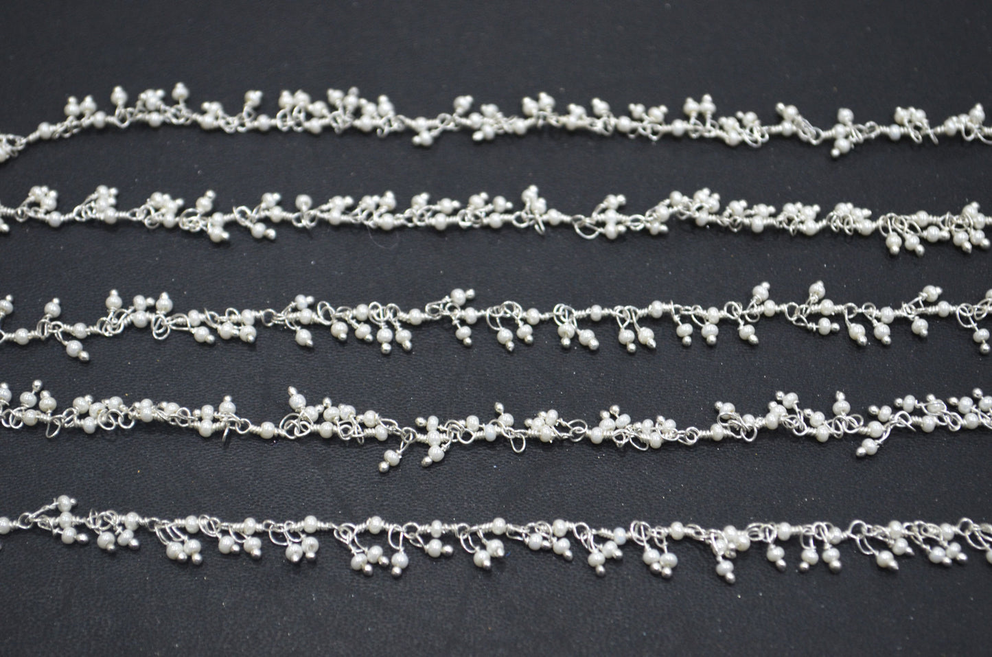 Pearl Hydro Quartz Smooth Rondelle Shape Grape Chain , Pearl Hydro Quartz Dangling Wire Wrapped Chain , 2.50 mm , RB-6394
