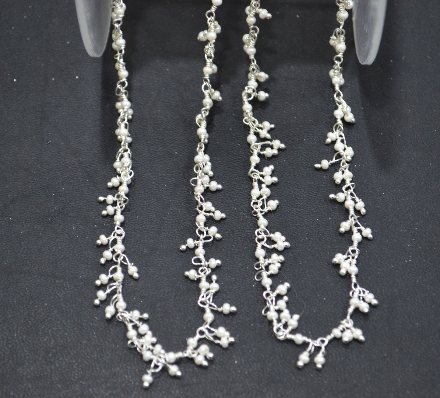 Pearl Hydro Quartz Smooth Rondelle Shape Grape Chain , Pearl Hydro Quartz Dangling Wire Wrapped Chain , 2.50 mm , RB-6394