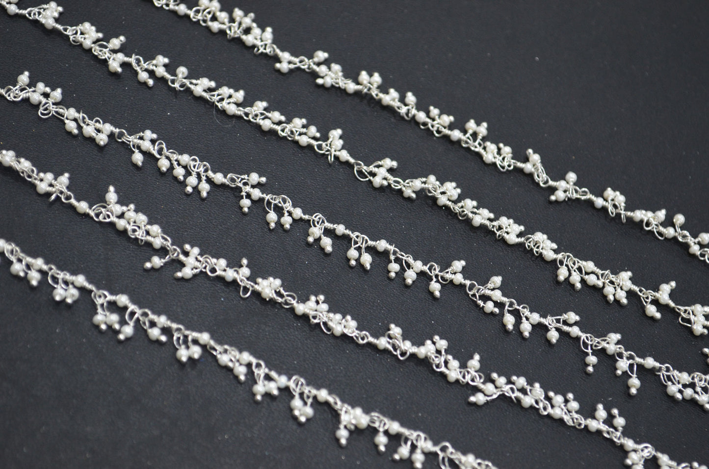 Pearl Hydro Quartz Smooth Rondelle Shape Grape Chain , Pearl Hydro Quartz Dangling Wire Wrapped Chain , 2.50 mm , RB-6394